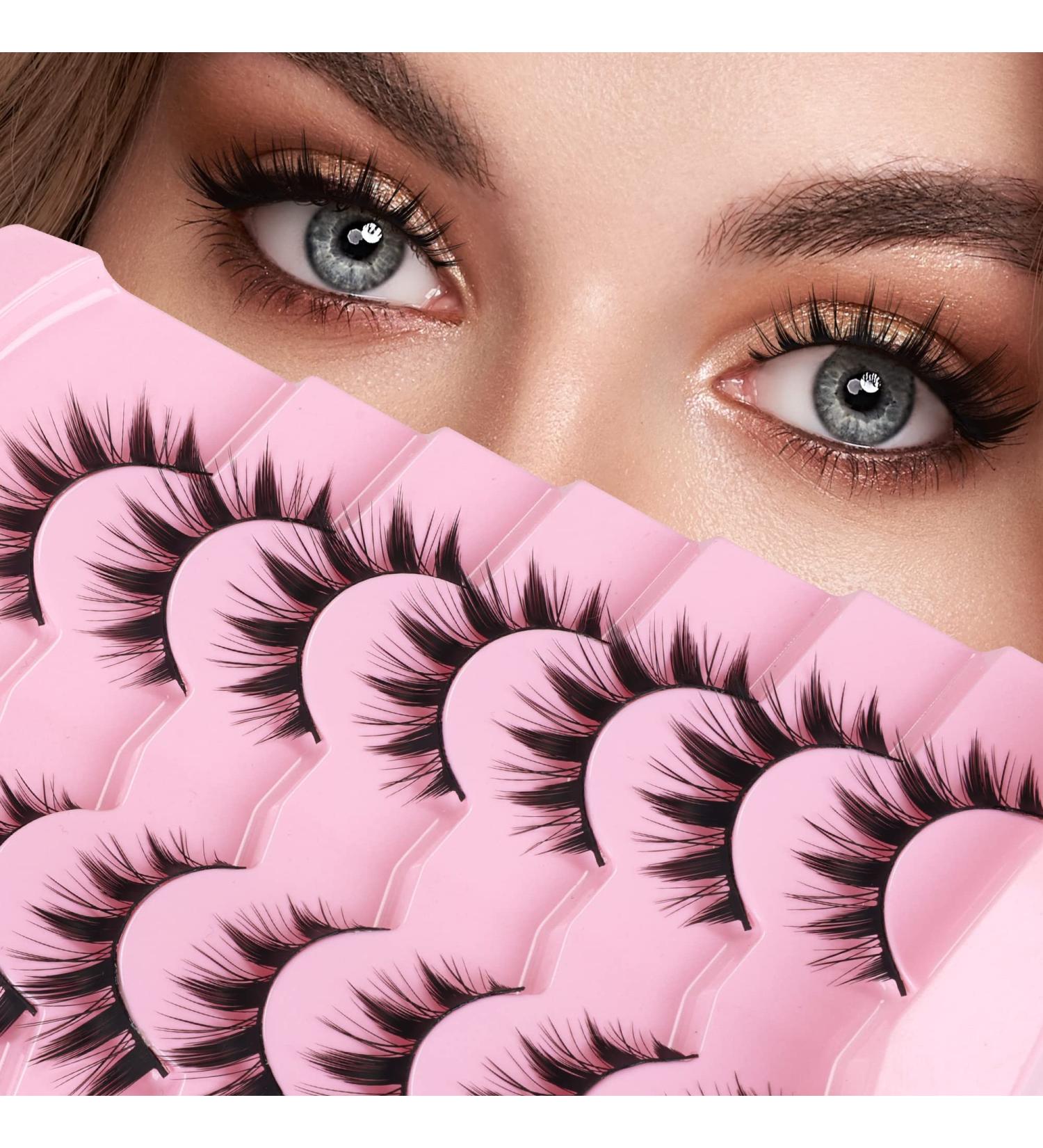 Korean Anime Lashes Japanese Asian Style Spiky Cosplay Manga False Eyelashes 3D Natural Look Mink Manga Lashes Wispy Doll Kawaii Makeup 7 Pairs(Anime Lashes01) Anime Lashes 01 - Buy Online on GoSupps.com