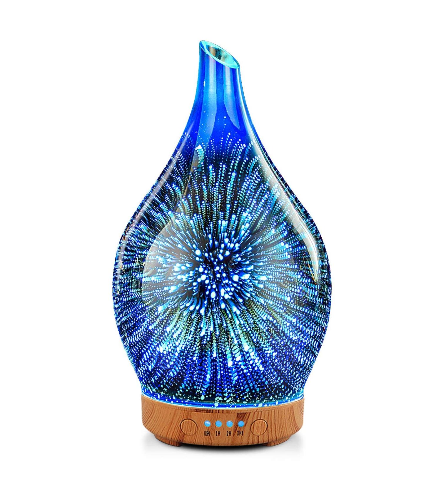 Porseme 100ml Aroma Diffuser & Humidifier - 3D Hand Blister Ultrasound Quiet 7 Color-Changing LEDs BPA Free for Yoga & Spa - Silver - Buy Online on GoSupps.com