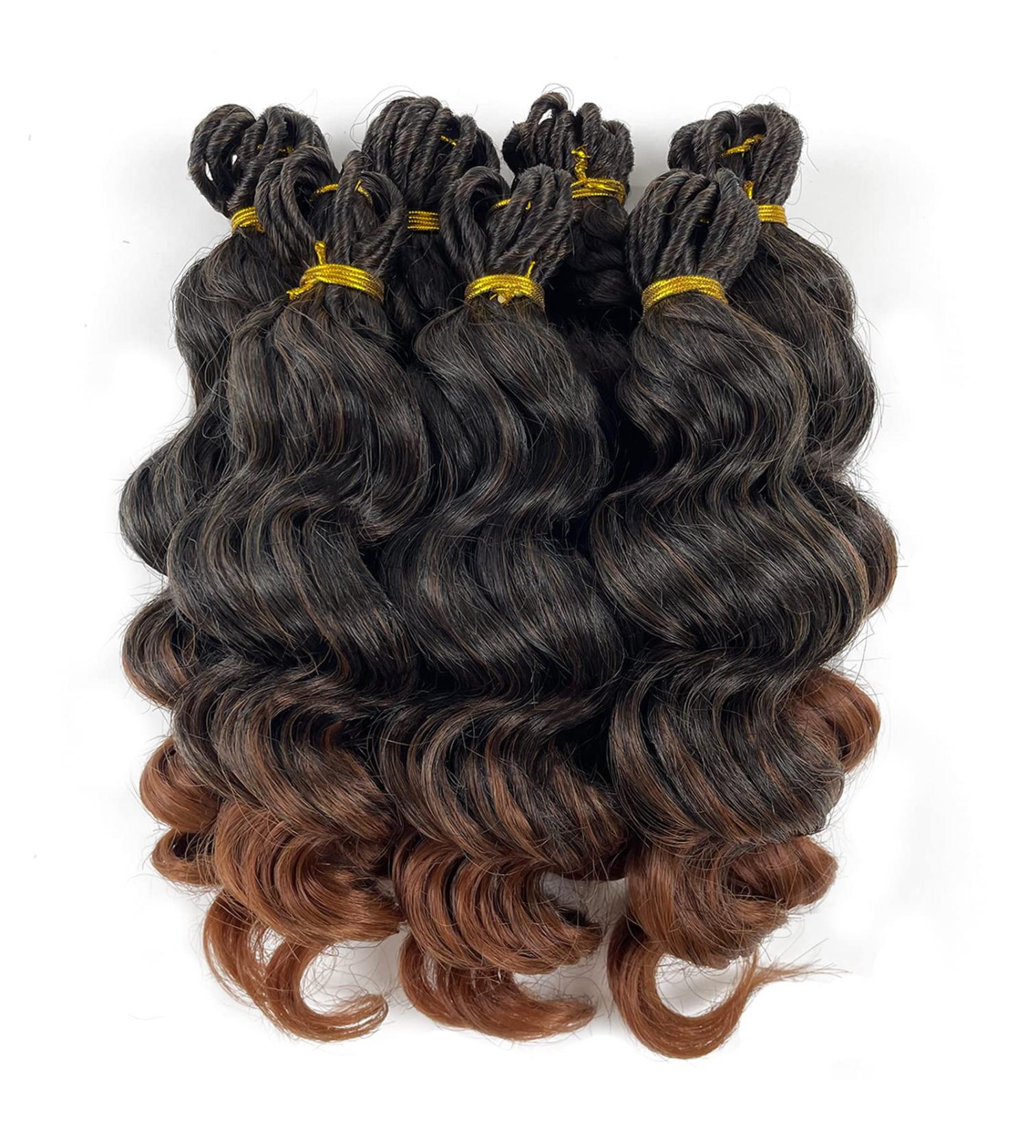 9 Inch Ocean Wave Crochet Hair Short Deep Wave 7 Packs Pre Looped Braids T1B/30 - Buy Online on GoSupps.com
