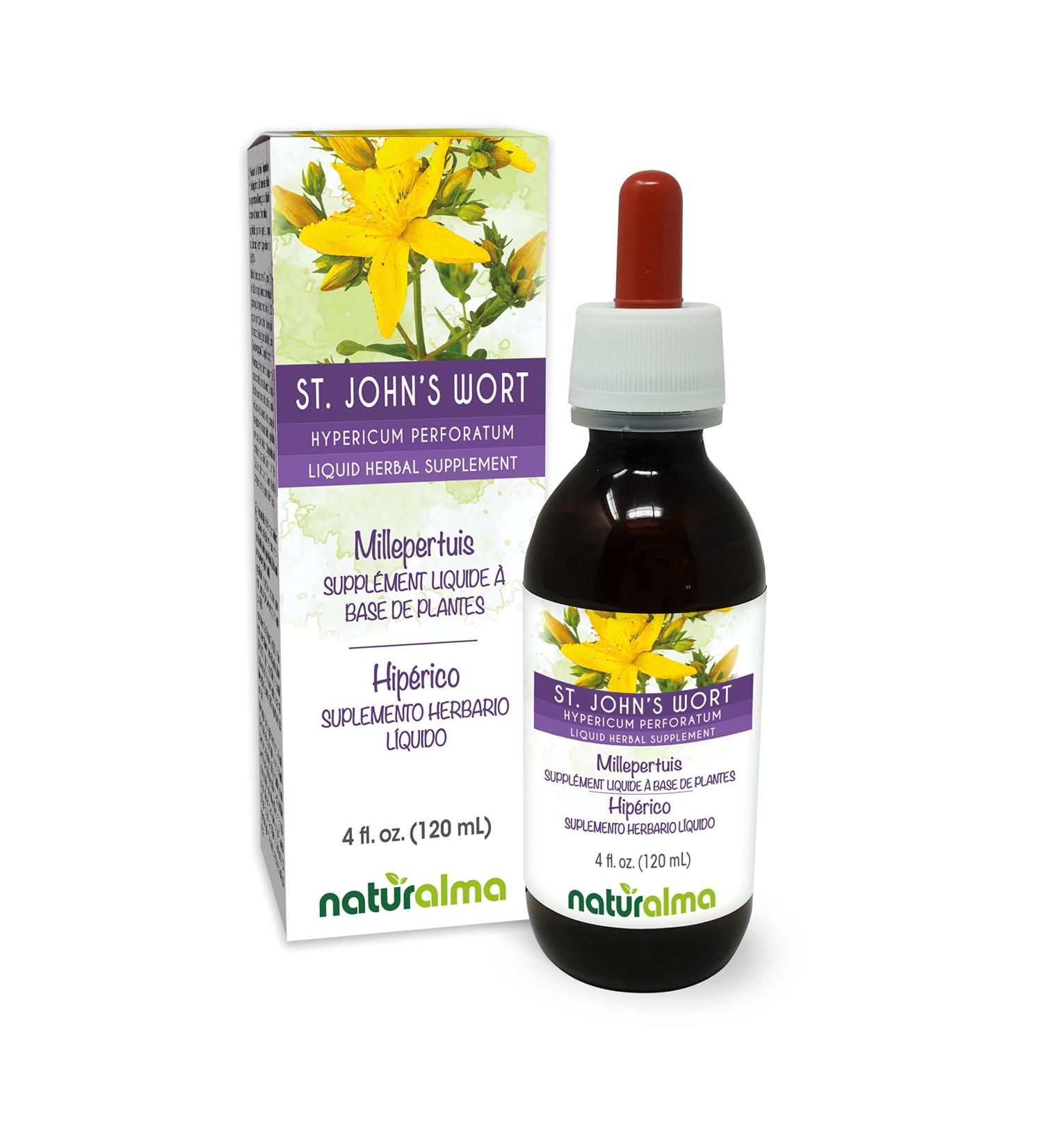 St. John's Wort Alcohol-Free Tincture 4 fl oz | Herbal Supplement Vegan | Naturalma Italy - Buy Online on GoSupps.com