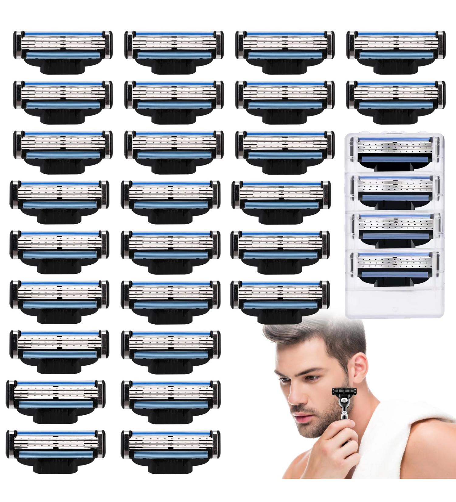 Buy Wusanna Razor Blades (28 Pieces) - Compatible with Gillette Mach3 | 3-Blade Men's Razor Refills | Perfect Gift Ideas for Men - Buy Online on GoSupps.com