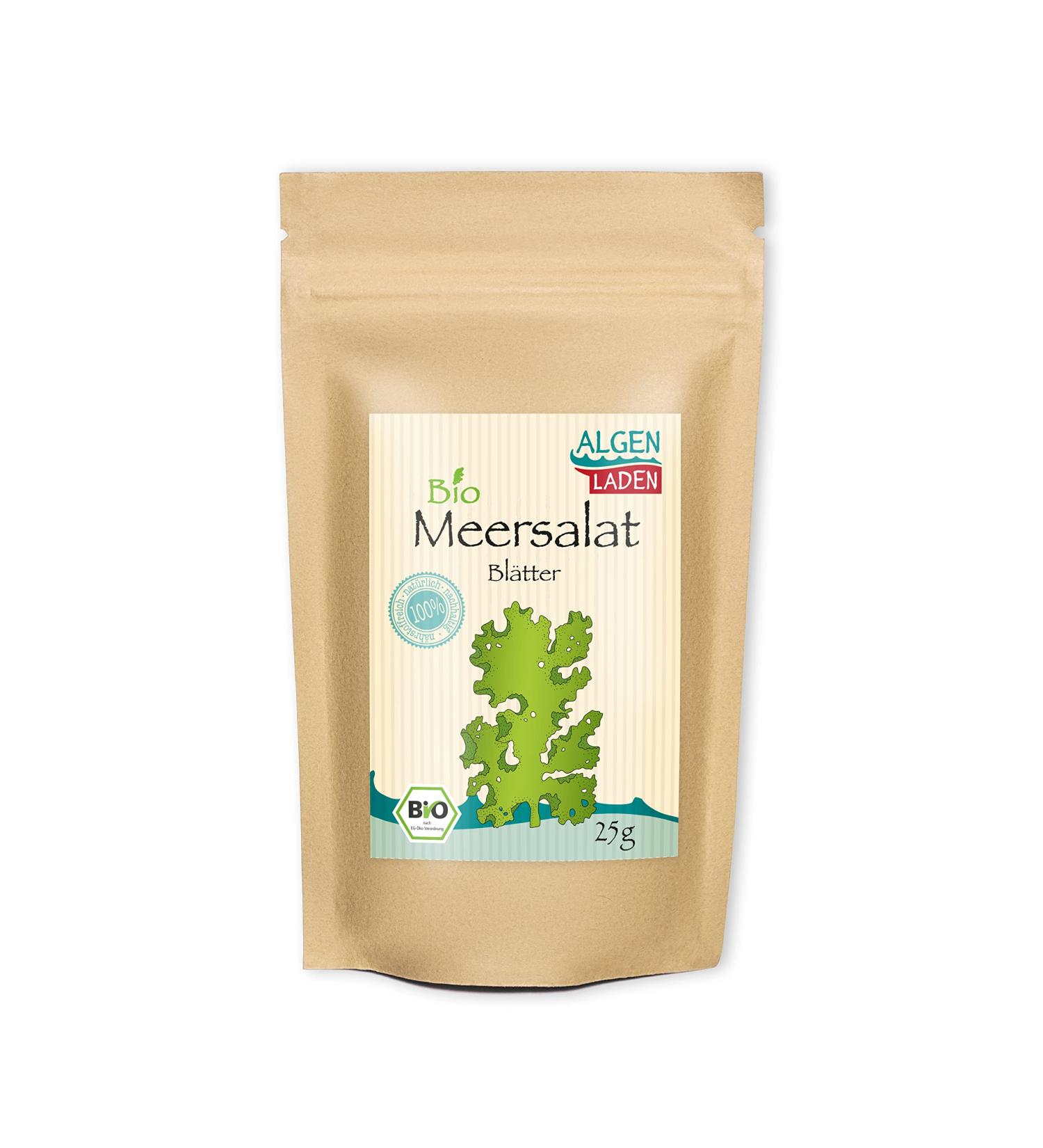 ALGENLADEN Organic Sea Lettuce Leaves 25g - Premium Raw Vegan Green Algae from the Atlantic | Healthy Superfood - Buy Online on GoSupps.com