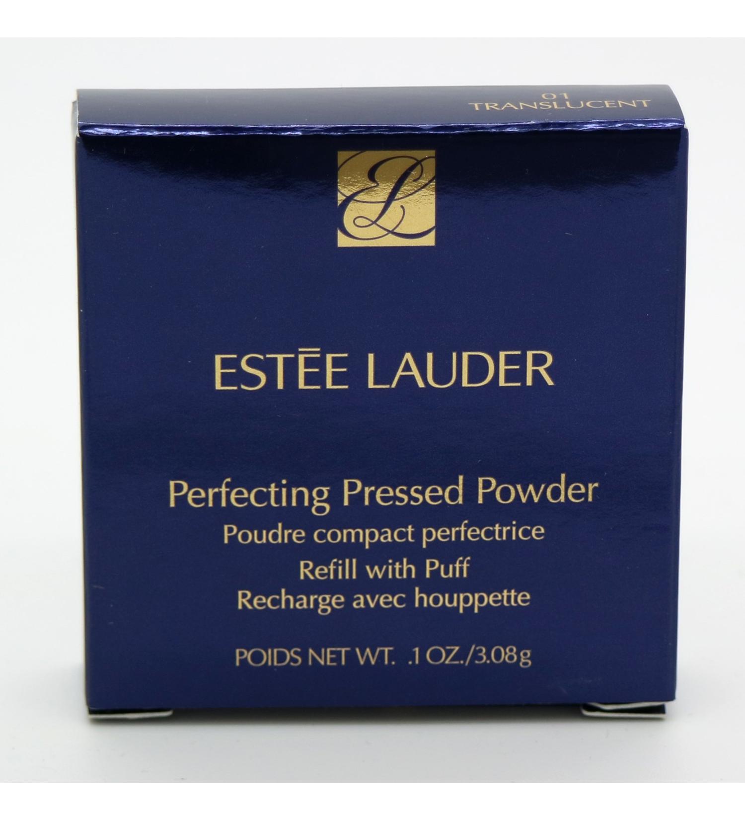 Estee Lauder Perfecting Pressed Powder Refill With Puff 01 Translucent Small Size 0.1 Ounce / 3.08 Gram