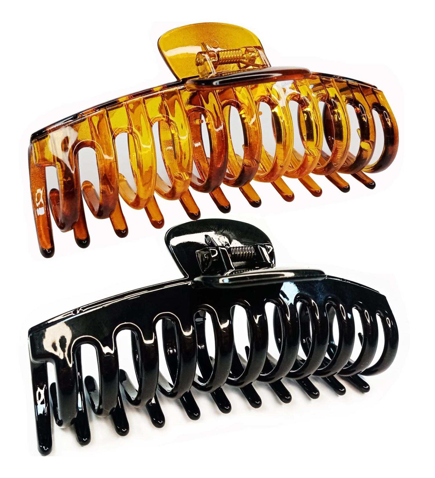 Accglory 5.5 Inches Extra Large Hair Clips for Long Thick Hair - 2 Counts, Non-Slip XL Jumbo Claw Clips Set for Women - Strong Hold, Black and Brown - Buy Online on GoSupps.com