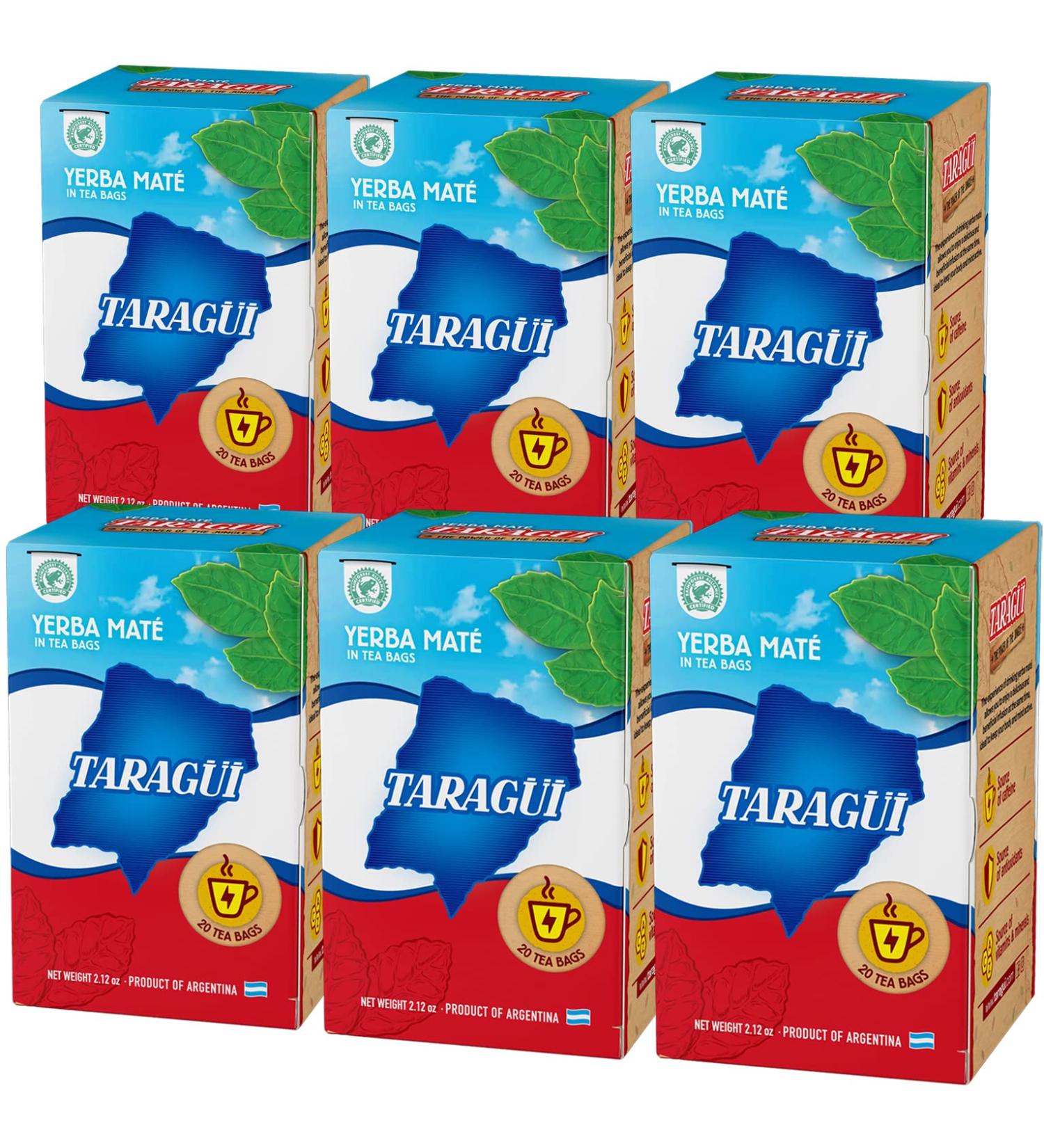 Buy Taragui Yerba Mate Tea - Energy Boosting Detox Drink | 120 Tea Bags (360g) from Argentina | Traditional 12-Month Aged Tea - Buy Online on GoSupps.com