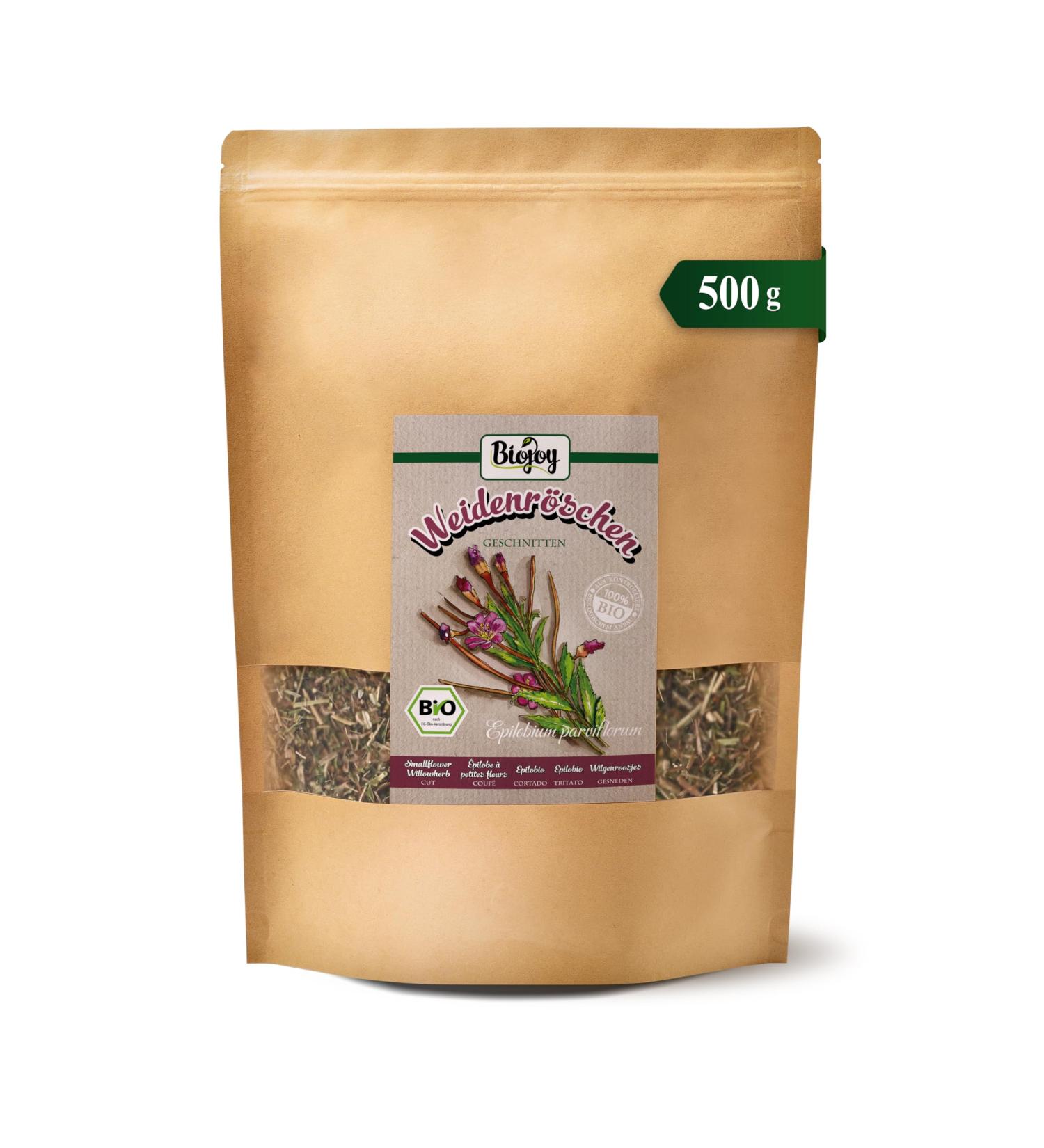 Biojoy BIO Fireweeds dried and cut 500 g ideal for Fireweed tea Epilobium parviflorum - Buy Online on GoSupps.com