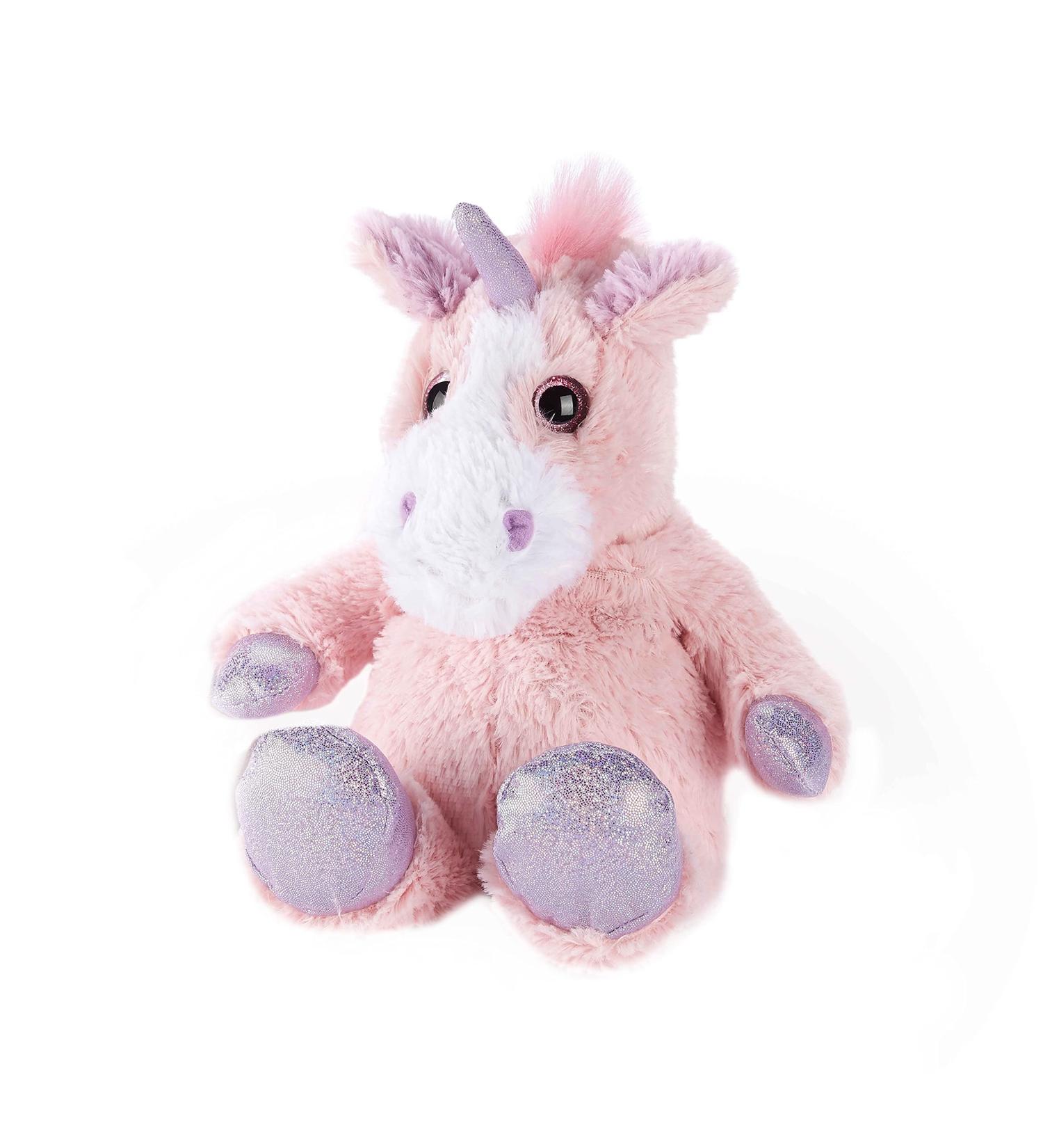 Warmies Soft Toy 33 cm Fully Heatable with French Lavender Glittery Pink Unicorn