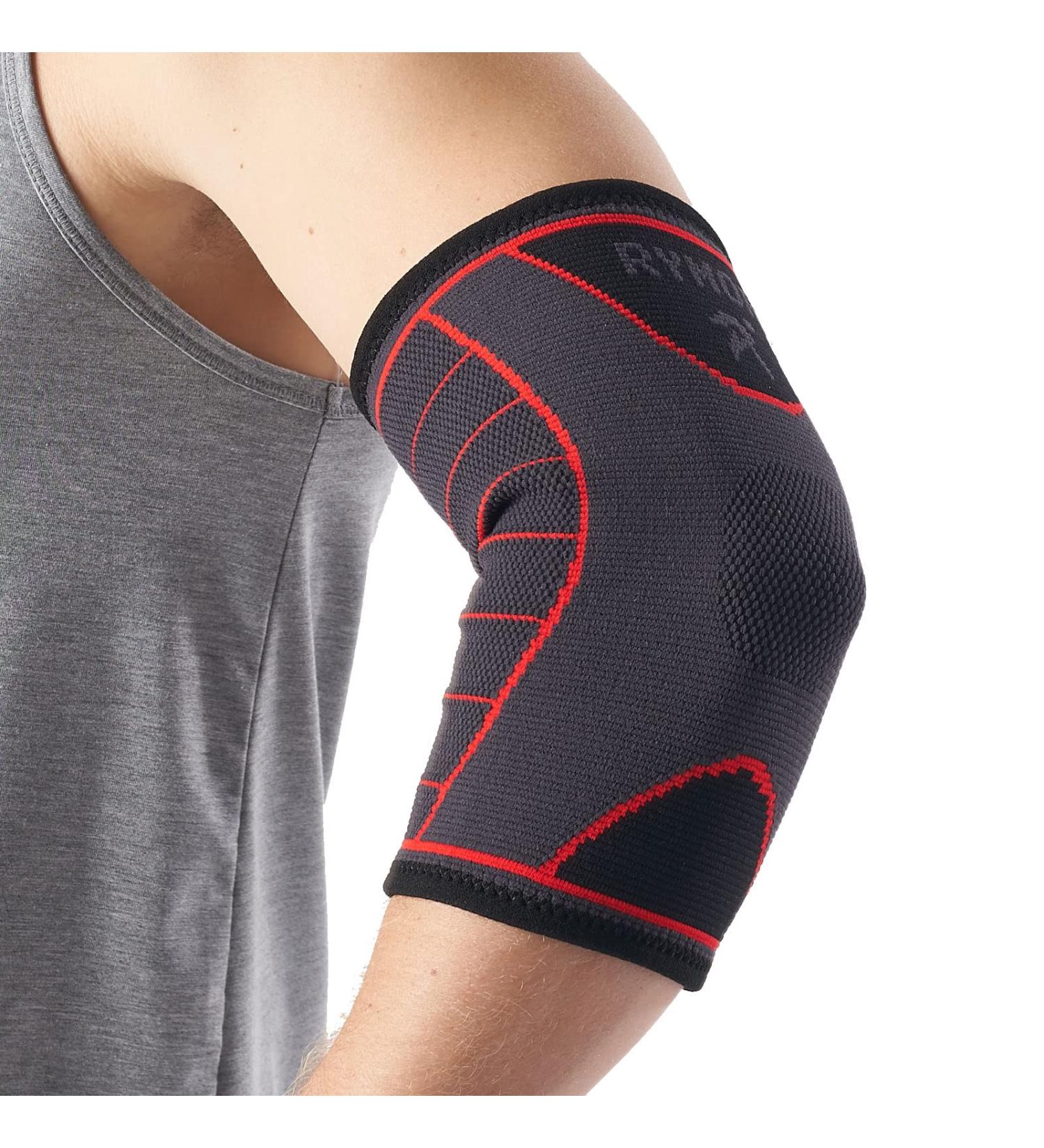Rymora Elbow Brace Support Sleeve for Men and Women - XXL Slate Grey - Reduce Joint Pain - Ideal for Weightlifting & Weak Joints - Buy Online on GoSupps.com
