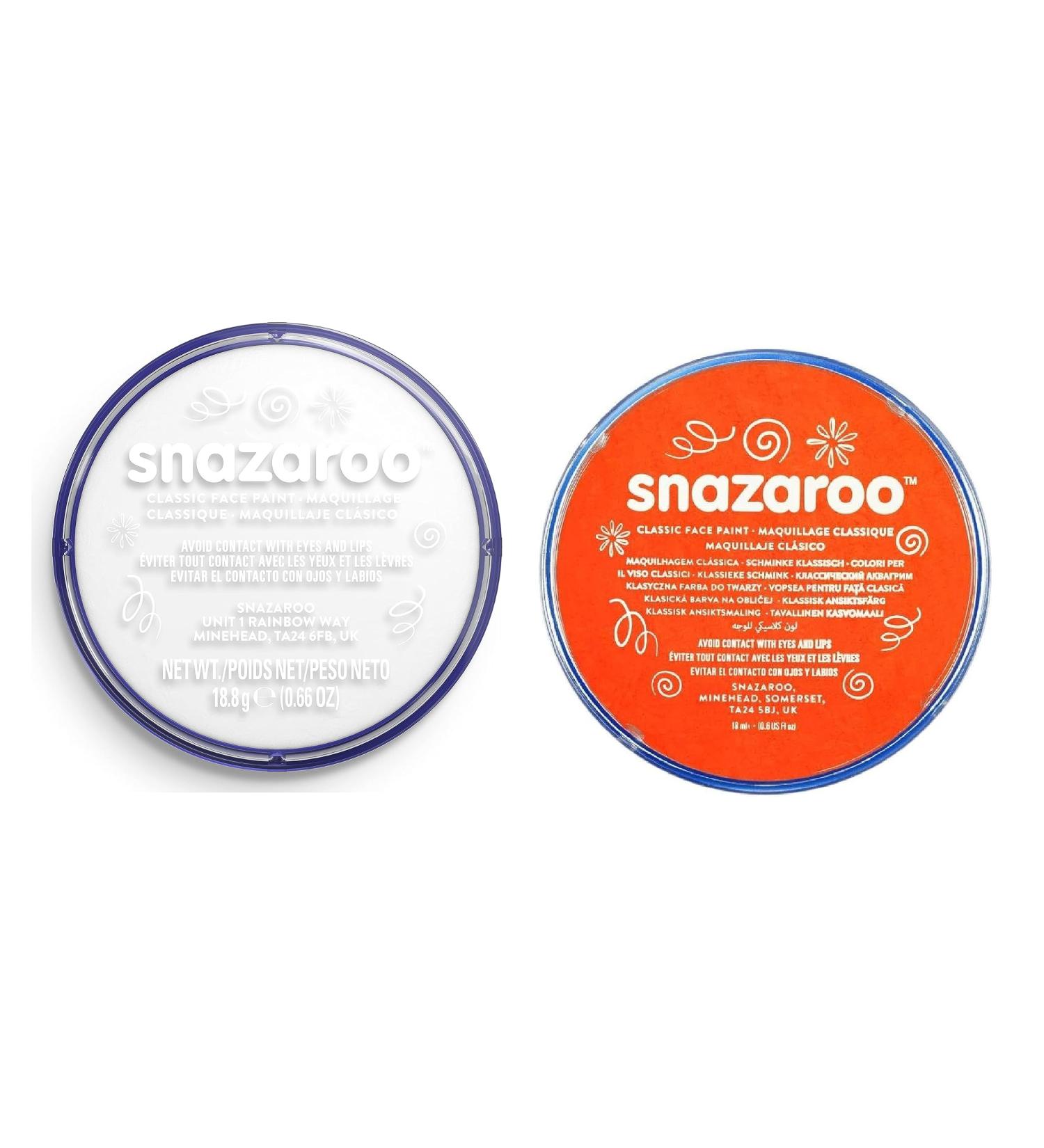 SK INFINITY Classic Face and Body Paint 18ml Professional Water Based Single Cake Makeup - White & Orange - Buy Online on GoSupps.com