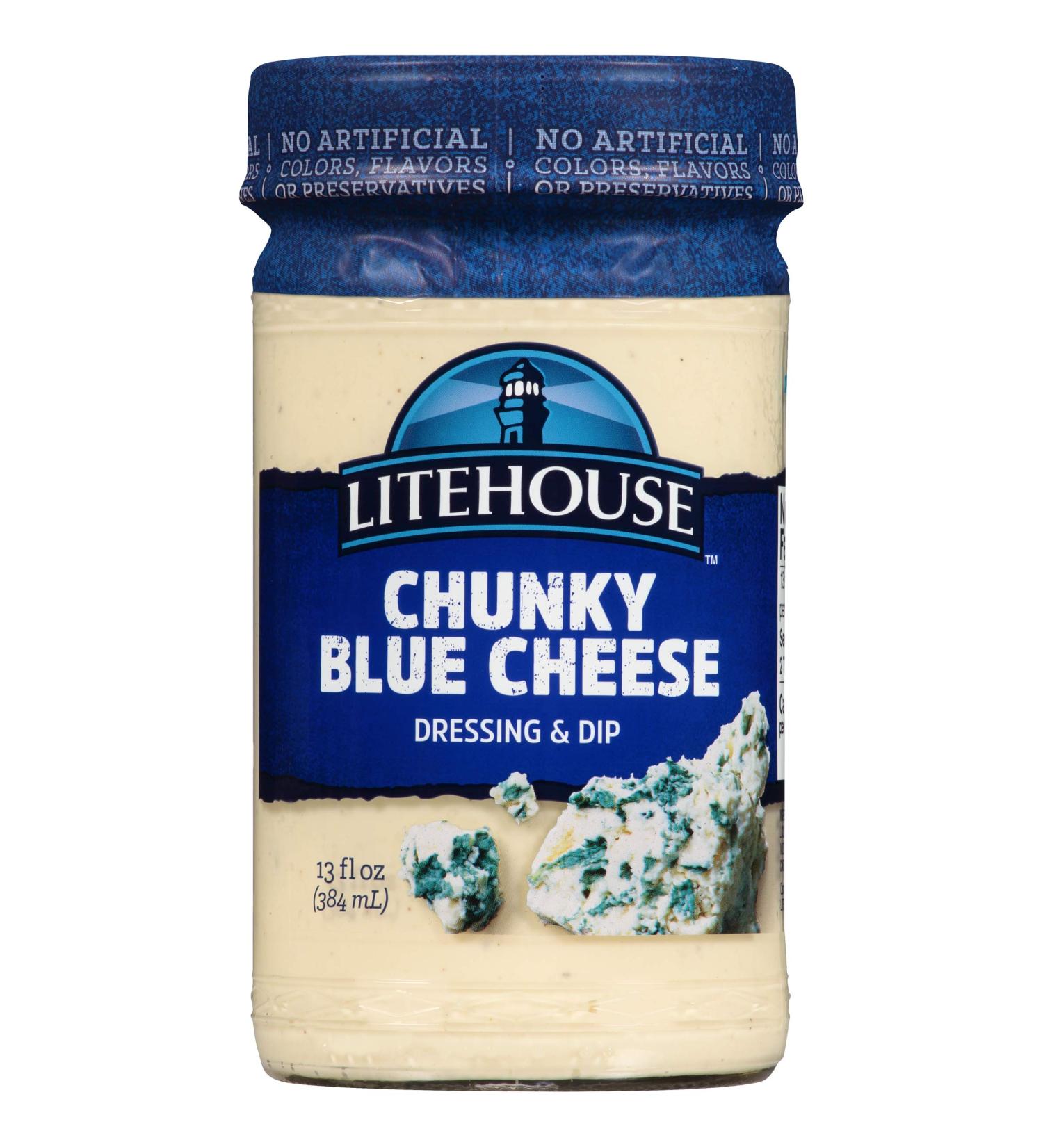 Litehouse Chunky Blue Cheese Dressing & Dip 13 oz - Creamy & Flavorful - Buy Online on GoSupps.com