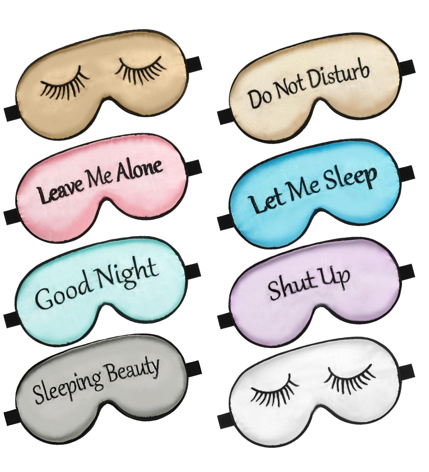 Silk Sleep Mask 8 Pack - Adjustable Strap for Women Men - Soft Blackout Blindfold for Full Night's Sleep, Travel, Meditation - Elegant Colors - Buy Online on GoSupps.com