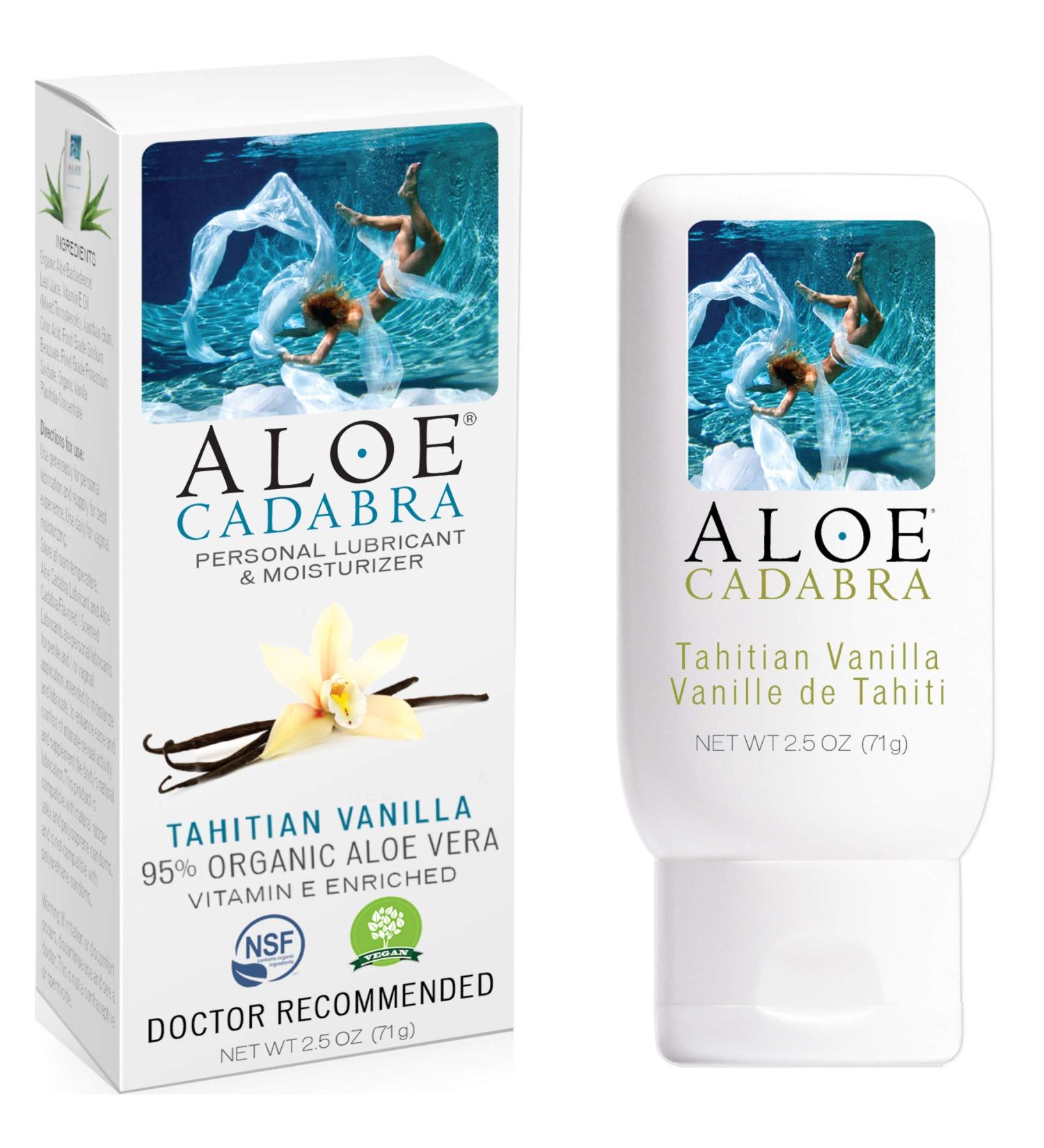 Aloe Cadabra Organic Flavored Personal Lubricant Natural Edible Lube for Couples Pleasure for Wonen & Men Tahitian Vanilla 2.5oz - Buy Online on GoSupps.com
