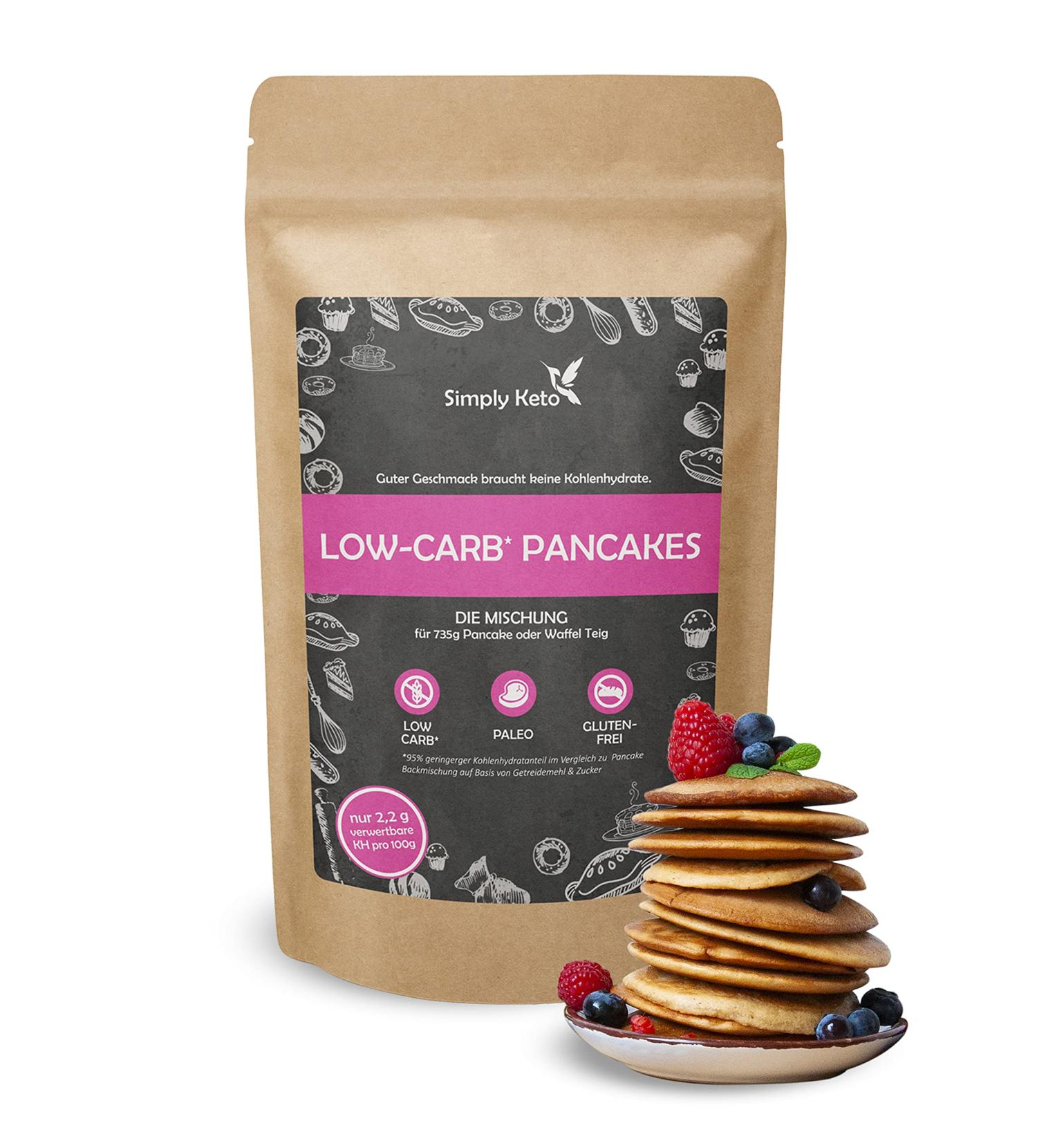 Simply Keto Lower Carb Pancake Mix - Gluten-Free Low-Calorie 2% Net Carbs - Perfect for Pancakes Waffles & Kaiserschmarrn - 285g (International Shipping Available) - Buy Online on GoSupps.com