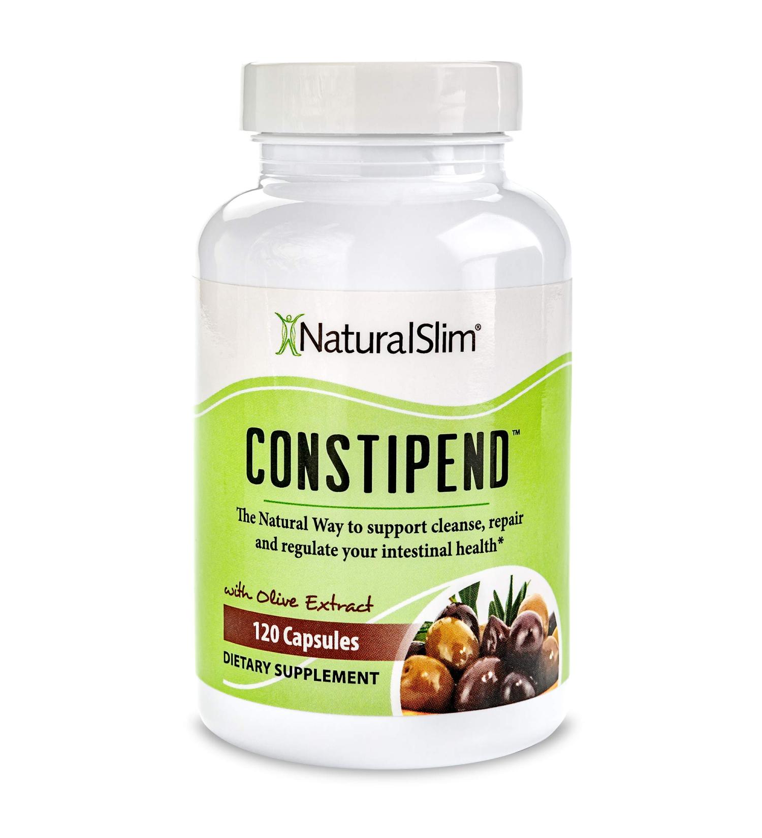 NaturalSlim Constipend - Colon Cleanse Supplement for Constipation Support - 120 Capsules w/ Olive Extract - Restores Magnesium Level, Improves Digestion & Metabolism - Buy Online on GoSupps.com