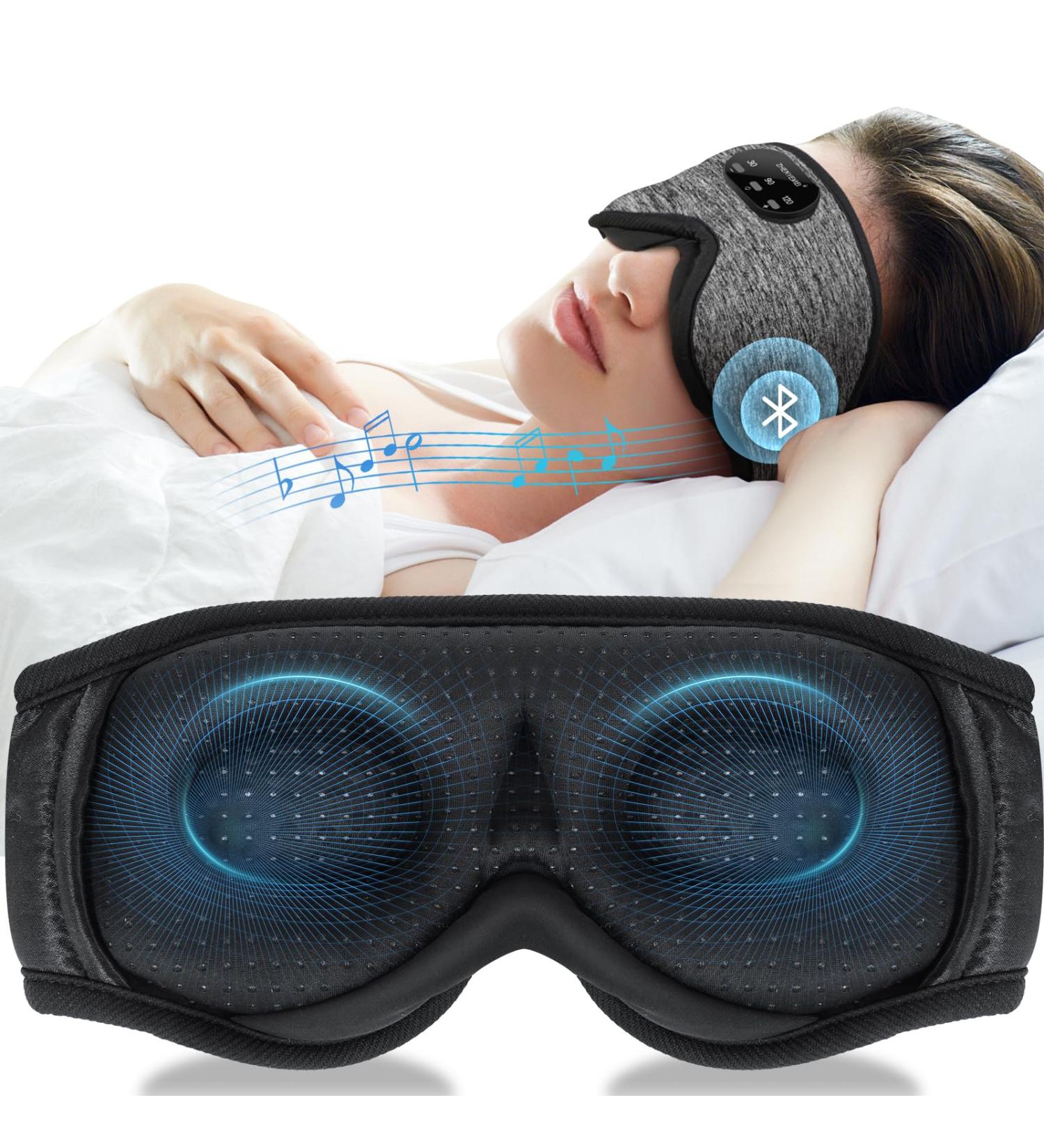 Bluetooth Sleep Headphones & White Noise Sleep Mask | 3D Eye Mask with 38 Soothing Sounds | 16hrs Playtime | Light Blocking | Auto-Off Timer | Best Sleep Accessory - Buy Online on GoSupps.com
