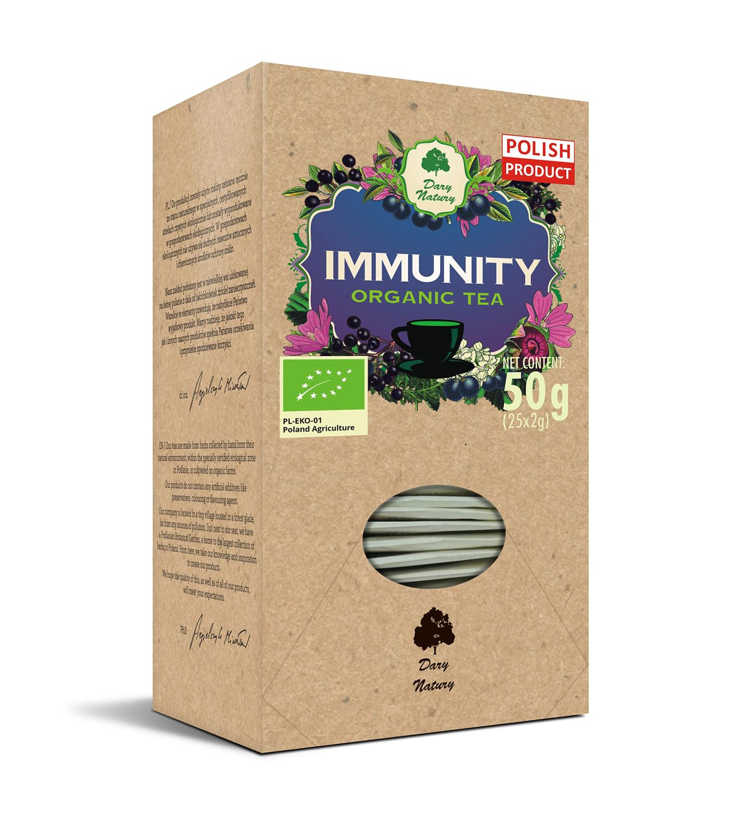 Immunity Organic herbal Tea/Cold and Flu/BIO (25 x 2 g) - DARY NATURY - Buy Online on GoSupps.com