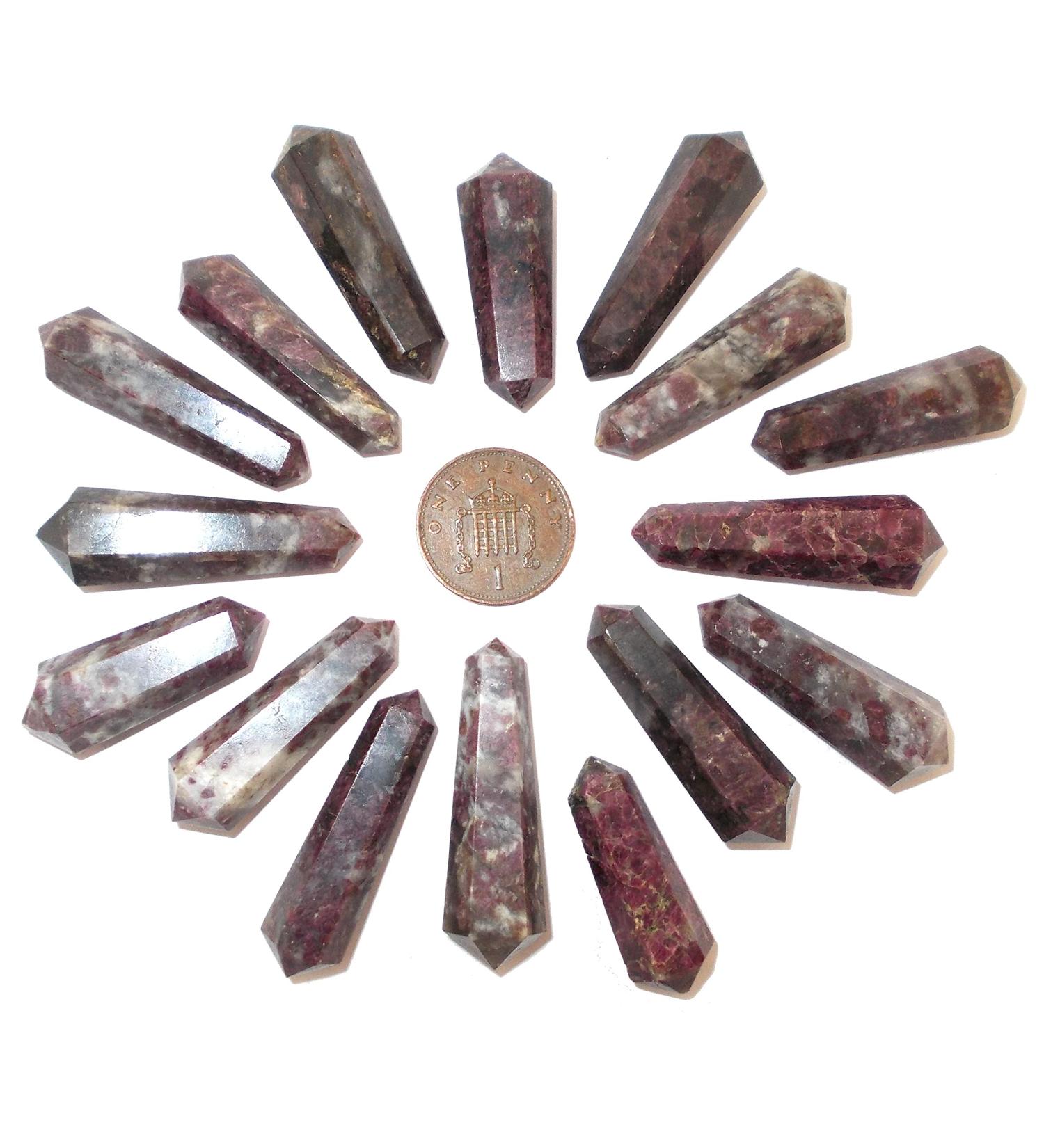 1 x Faceted DT Crystal Vogel Wand Point 30-40mm (Rubellite)