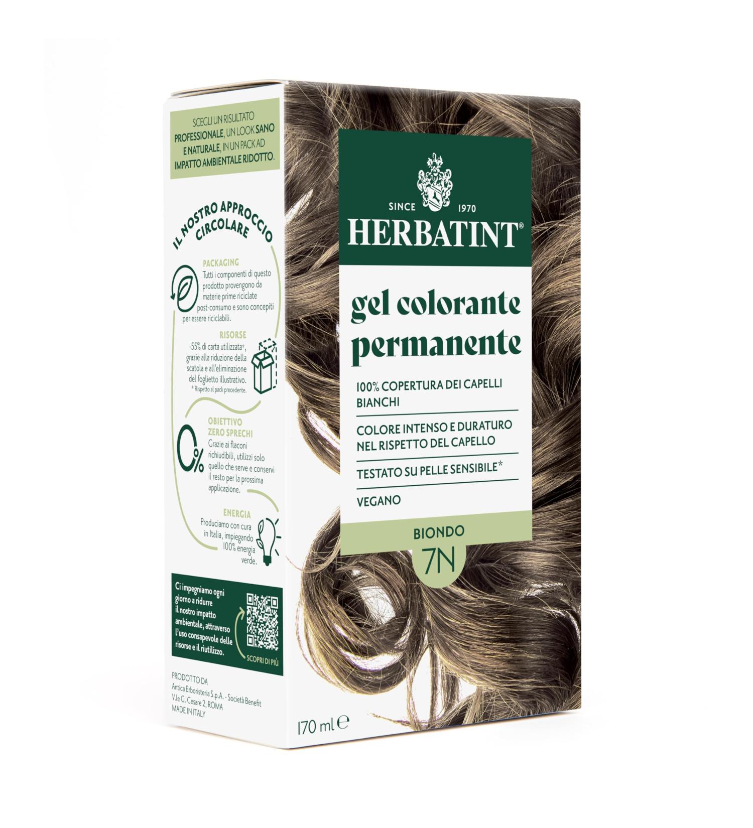  Herbatint Herbatint Permanent Hair Color Gel 7N Blonde - 170 ml | Ammonia-Free 100% Gray Coverage | For Sensitive Skin with 8 Natural Organic Extracts - Buy Online on GoSupps.com