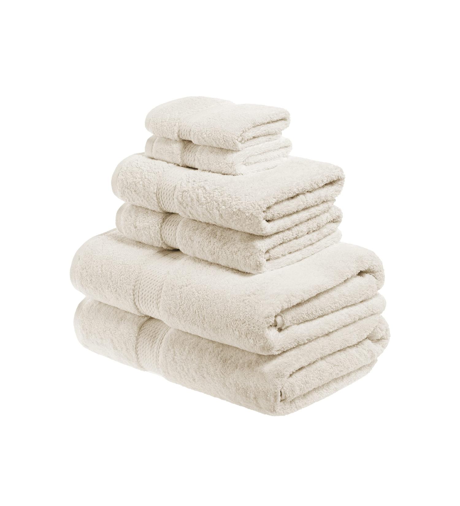 Superior 6-Piece Egyptian Cotton Towel Set | Luxurious Bath Hand & Washcloths - Spa Quality in Cream - Buy Online on GoSupps.com