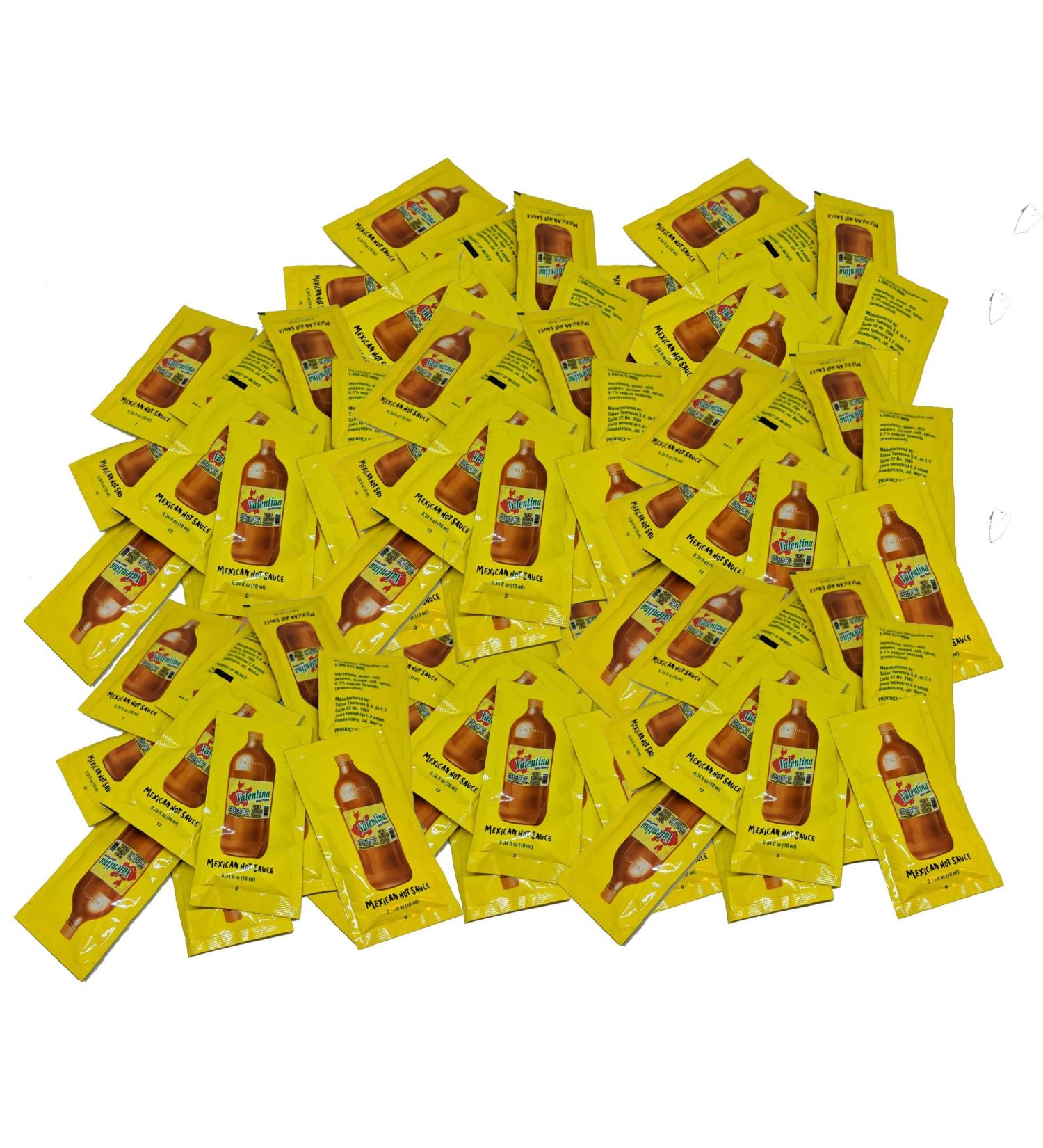 Valentina Mexican Hot Sauce Picante Salsa Seasoning Salt Spice Mix - 100 Packets, 0.3 oz Each - Perfect for Chips, Lunch, Snacks & More - Buy Online on GoSupps.com