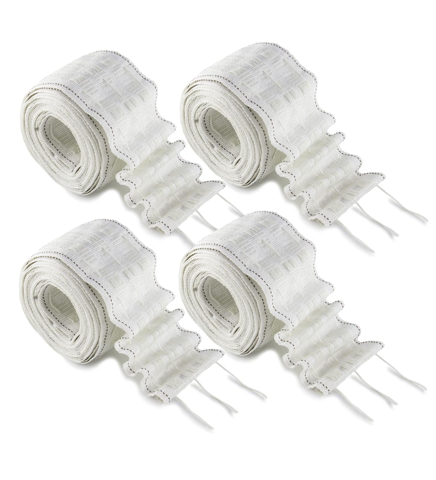MJMP Curtain Pleating Tape 3 Yards White British Style  Perfect for Making Home Decor Projects.(3 Yards 2.8 Inch 4 Pcs) White 3 Yards 2.8 Inch 4 Pcs - Buy Online on GoSupps.com