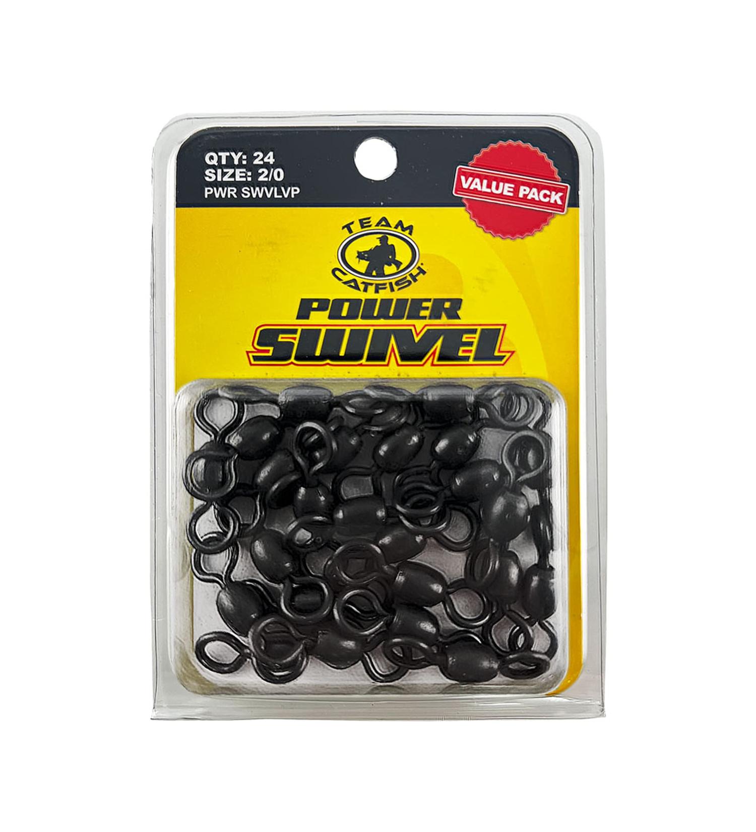Team Catfish 2/0 Power Swivels (24 Pack) Heavy Duty 600 Pound Capacity
