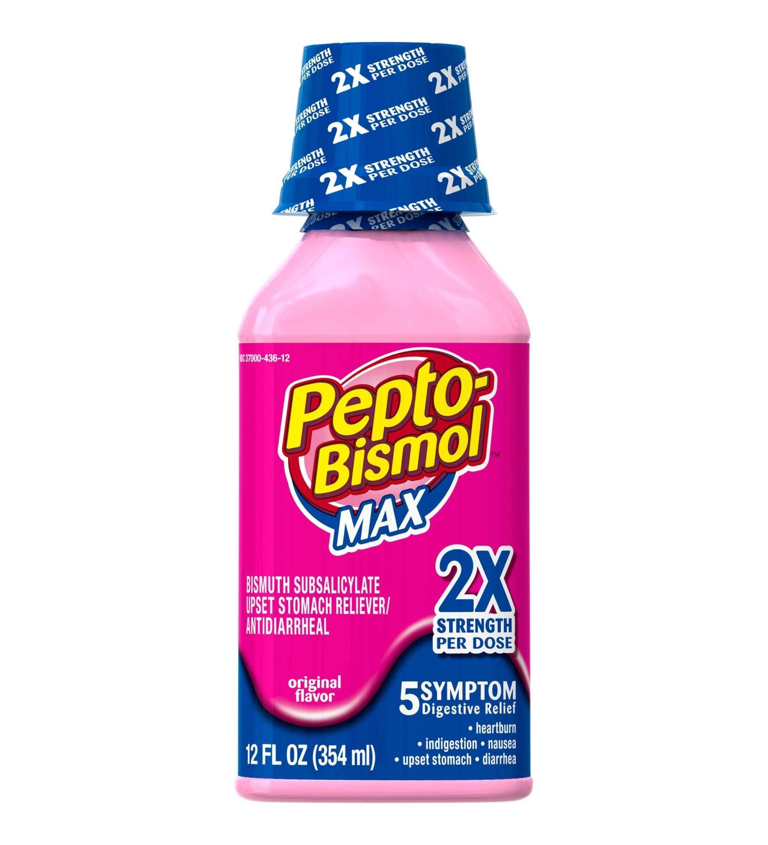 Pepto Bismolmaxliq 12 Size 12z Pepto-Bismol Max Strength Upset Stomach Relief