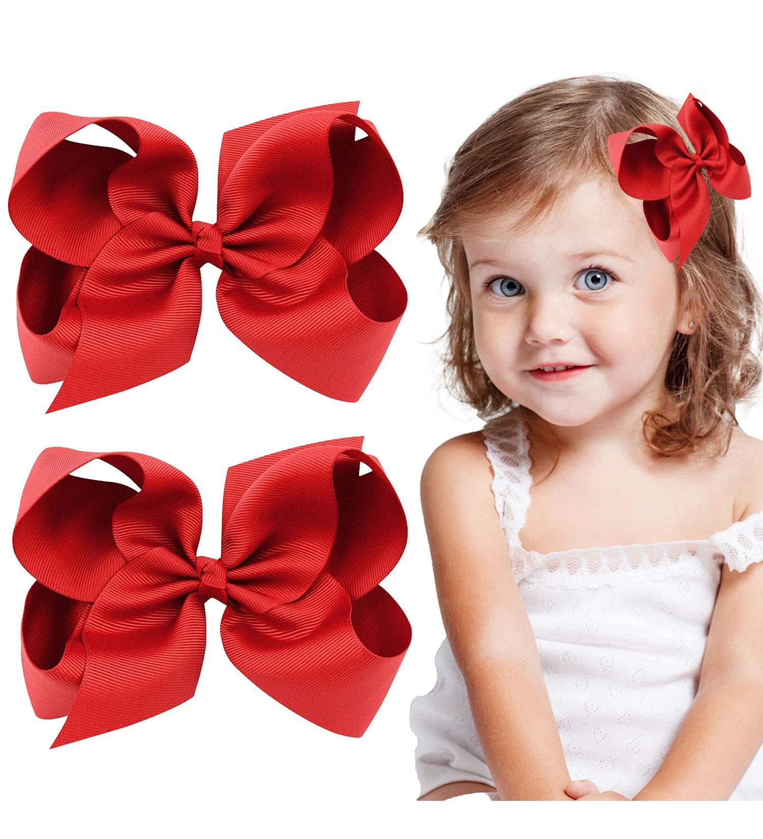 Whaler Hair Loop Clips - 15.2 cm Red Fashionable Hair Accessories for Girls Women & Toddlers - 2 Pack - Buy Online on GoSupps.com