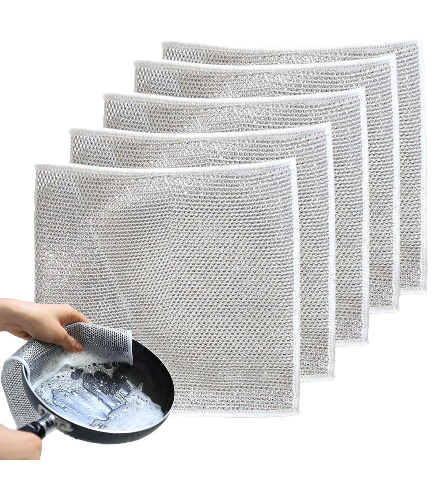 Hevito Clean Cloth Hevito Multipurpose Wire Miracle Cleaning Cloths Multipurpose Wire Dishwashing Rags for Wet and Dry Multipurpose Wire Miracle Cleaning Cloths Non Scratching (5 Pcs) - Buy Online on GoSupps.com