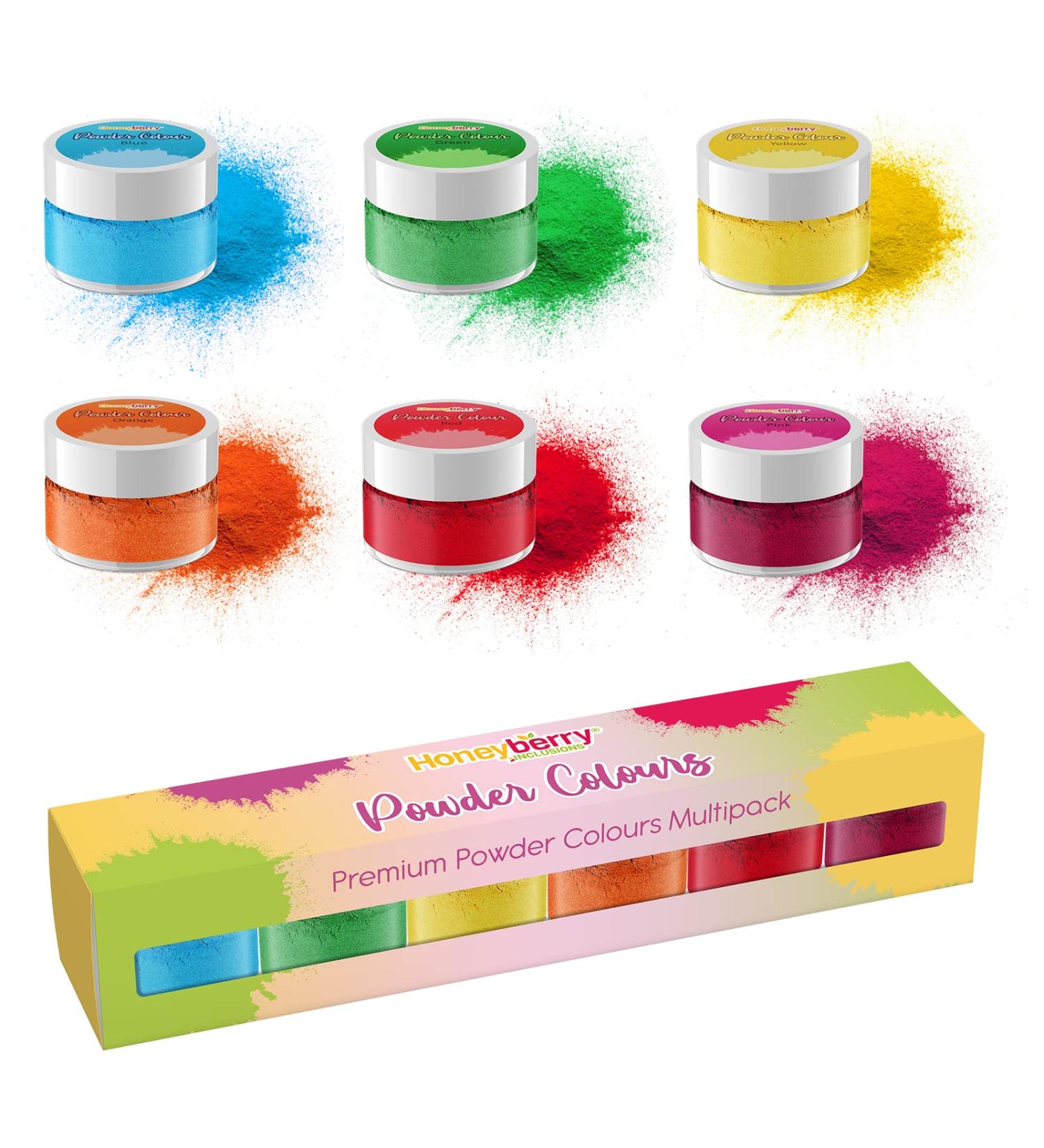 Edible Powder Colours Multipack (6 x 3.5g Jar) - Natural Food Grade Colouring Powders for Cooking Baking Icing and Cake Decorating - High Strength Food Colouring Dust for Vibrant Results (Rainbow) - Buy Online on GoSupps.com