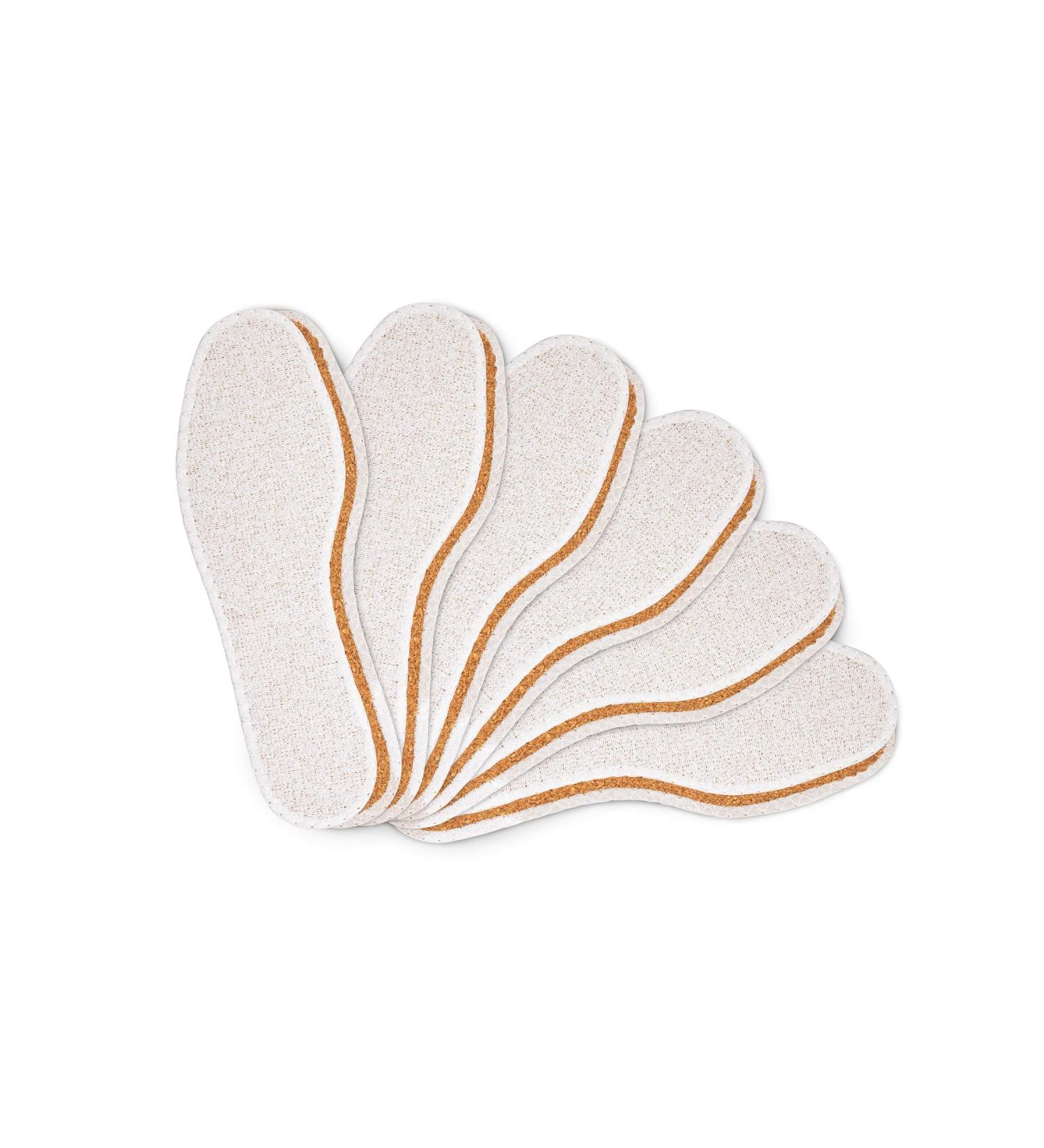 6 Pair Pack Natural Cork Shoe Insoles with Terry Cloth - Ultra Light Comfort for Men & Women | Kaps Cork Frotte (46 EUR / 13 US Men) - International Shipping Available - Buy Online on GoSupps.com