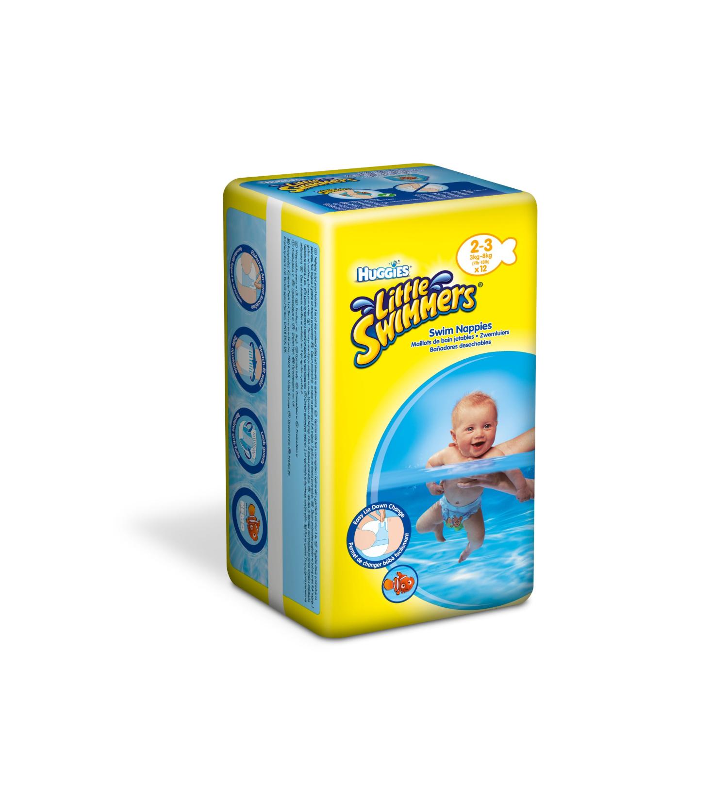 Huggies Little Swimmers Swim Diapers Size 2/3 Pack of 2 (2 x 12 Diapers) 12 Pieces (Pack of 2)