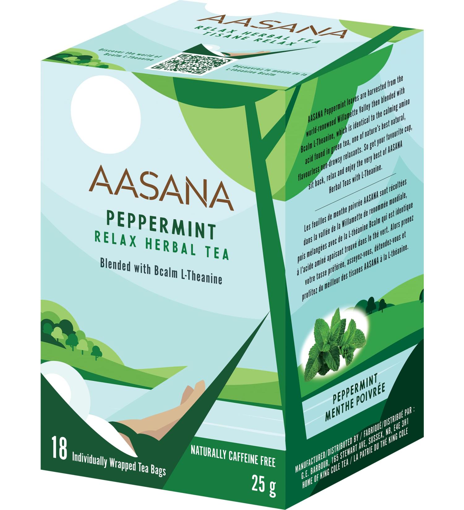 AASANA Pepperminint 25g 18 Tea Bags Relax Herbal Tea - Buy Online on GoSupps.com