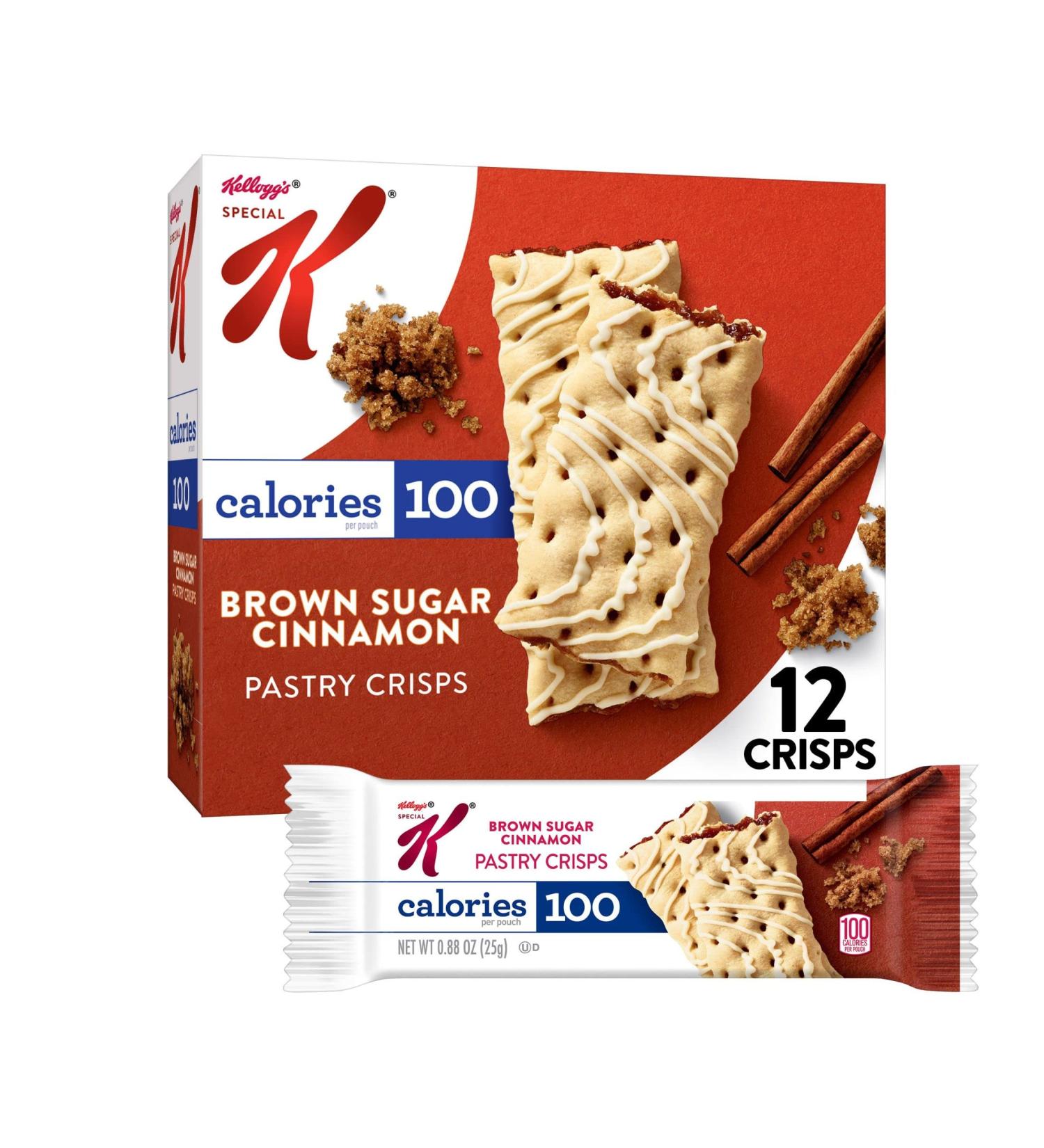 Kellogg's Special K 100 Calorie Pastry Crisps - Brown Sugar Cinnamon Breakfast Bars - 5.28oz (12 Crisps) - Buy Online on GoSupps.com