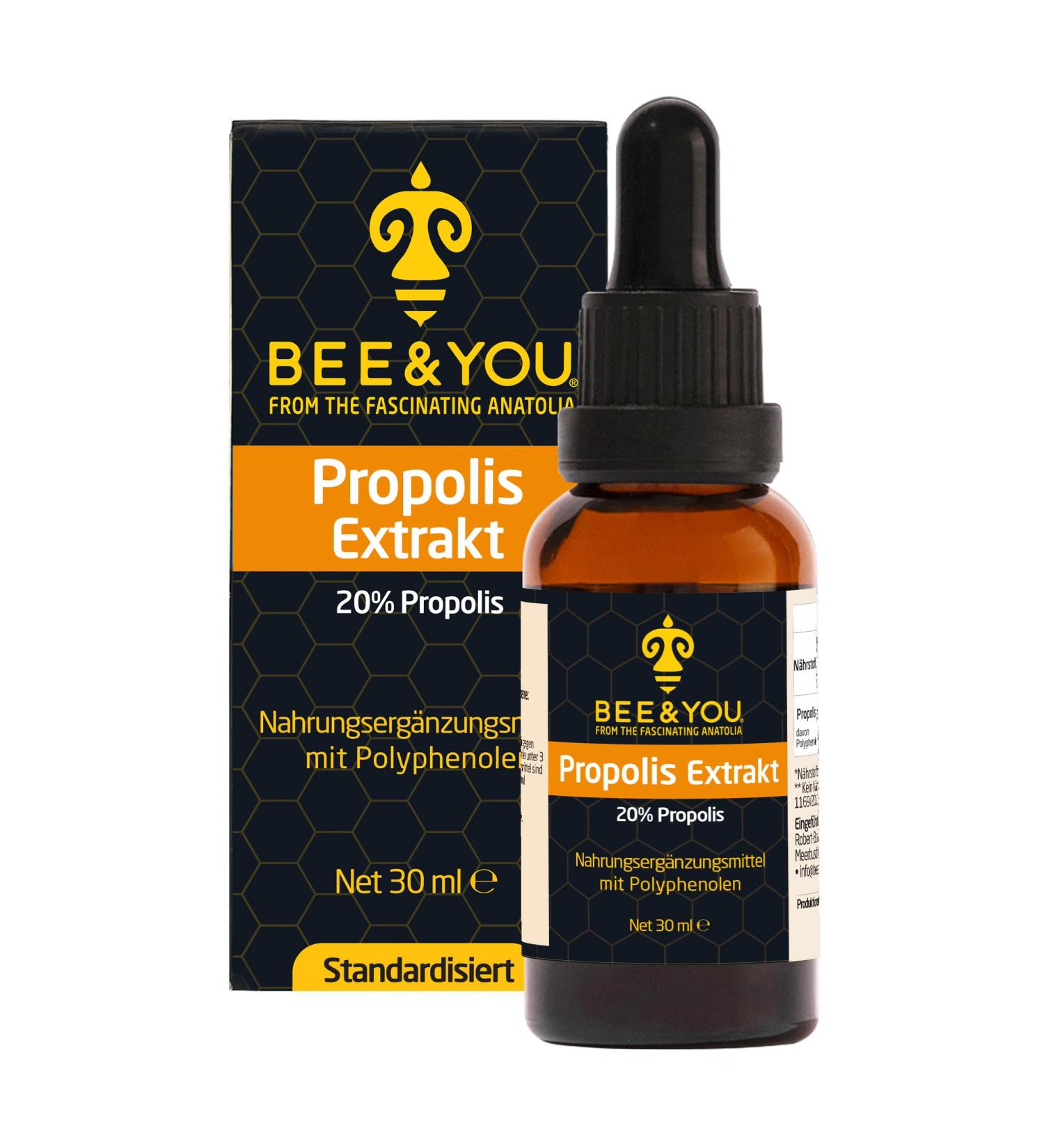 Buy Bee & You Propolis Tincture 20% (30ml) - Rich in Polyphenols & Flavonoids for Muesli & Yoghurt | International Shipping Available - Buy Online on GoSupps.com