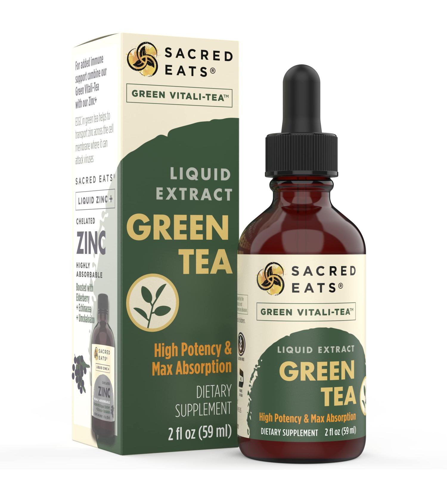 Organic Green Tea Liquid Extract Drops - Immune Support Supplement with Antioxidants & Polyphenols for Gentle Energy - Non-GMO, Alcohol & Gluten Free - Buy Online on GoSupps.com