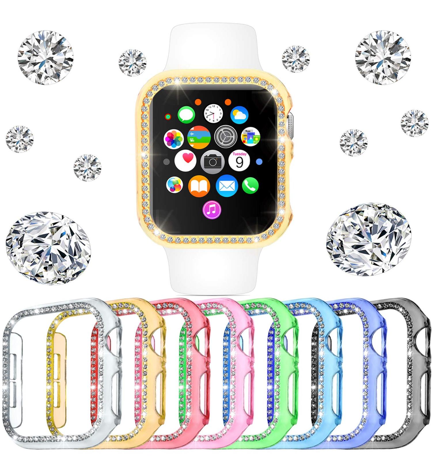 Sparkling Diamond Bling Watch Case for iWatch Series 6/5/4/SE - 8 Colors (44mm) - Buy Online on GoSupps.com