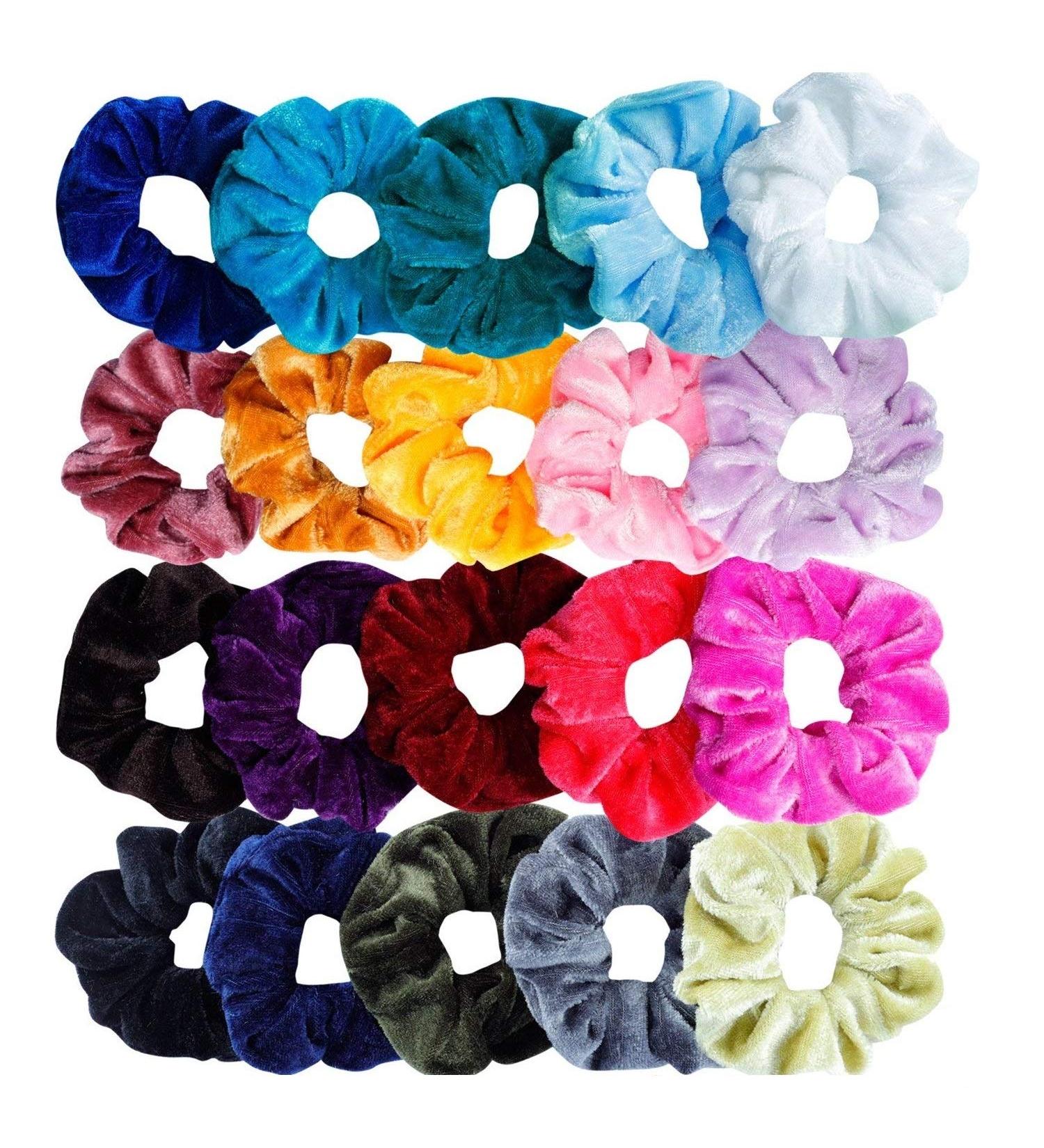 Sinwind 20 Pcs Colorful Scrunching Hair Ties for Women & Girls - Elastic Hair Accessories - Buy Online on GoSupps.com