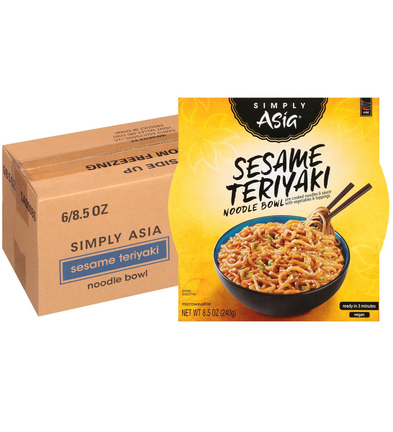 Simply Asia Sesame Teriyaki Noodle Bowl 8.5 oz - Pack of 6 - Buy Online on GoSupps.com