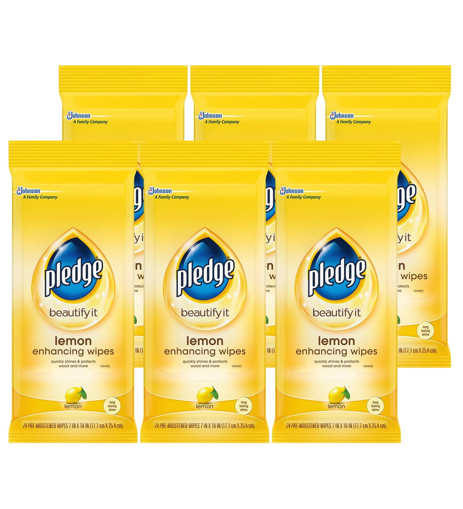 Pledge Beautify It Lemon Enhancing Wipes - 144 Total Wipes for Dusting, Cleaning, and Shining Wood, Stainless Steel, and More - 24 ct Pack of 6 - Buy Online on GoSupps.com