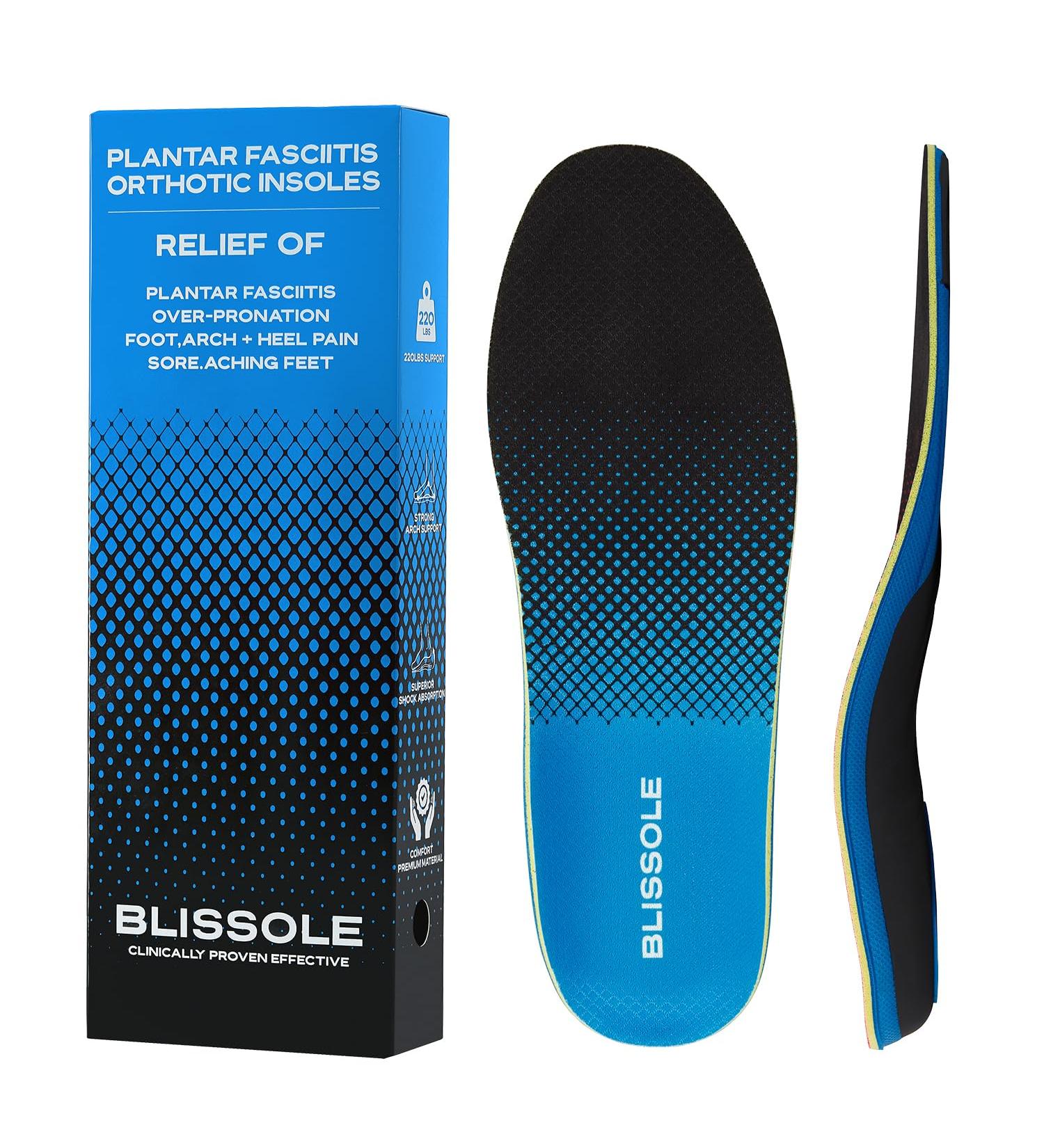 Buy Orthotic Insoles for Plantar Fasciitis | Heel Pain Relief & Arch Support | Shock Absorption for Flat Feet - XL Blue - Buy Online on GoSupps.com
