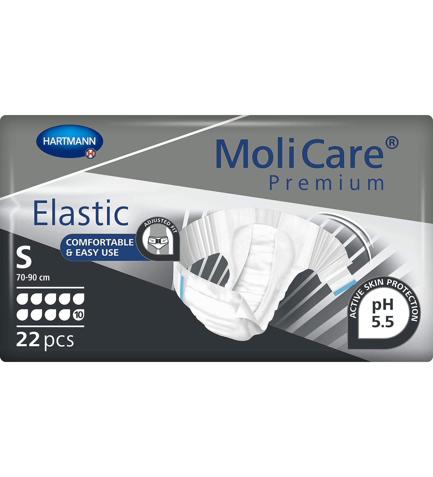 Molicare Premium Elastic Unisex Disposable Slip | Incontinence Protection for Men & Women | Size S 10 Drops 22 Pieces - Discreet & Comfortable - Buy Online on GoSupps.com