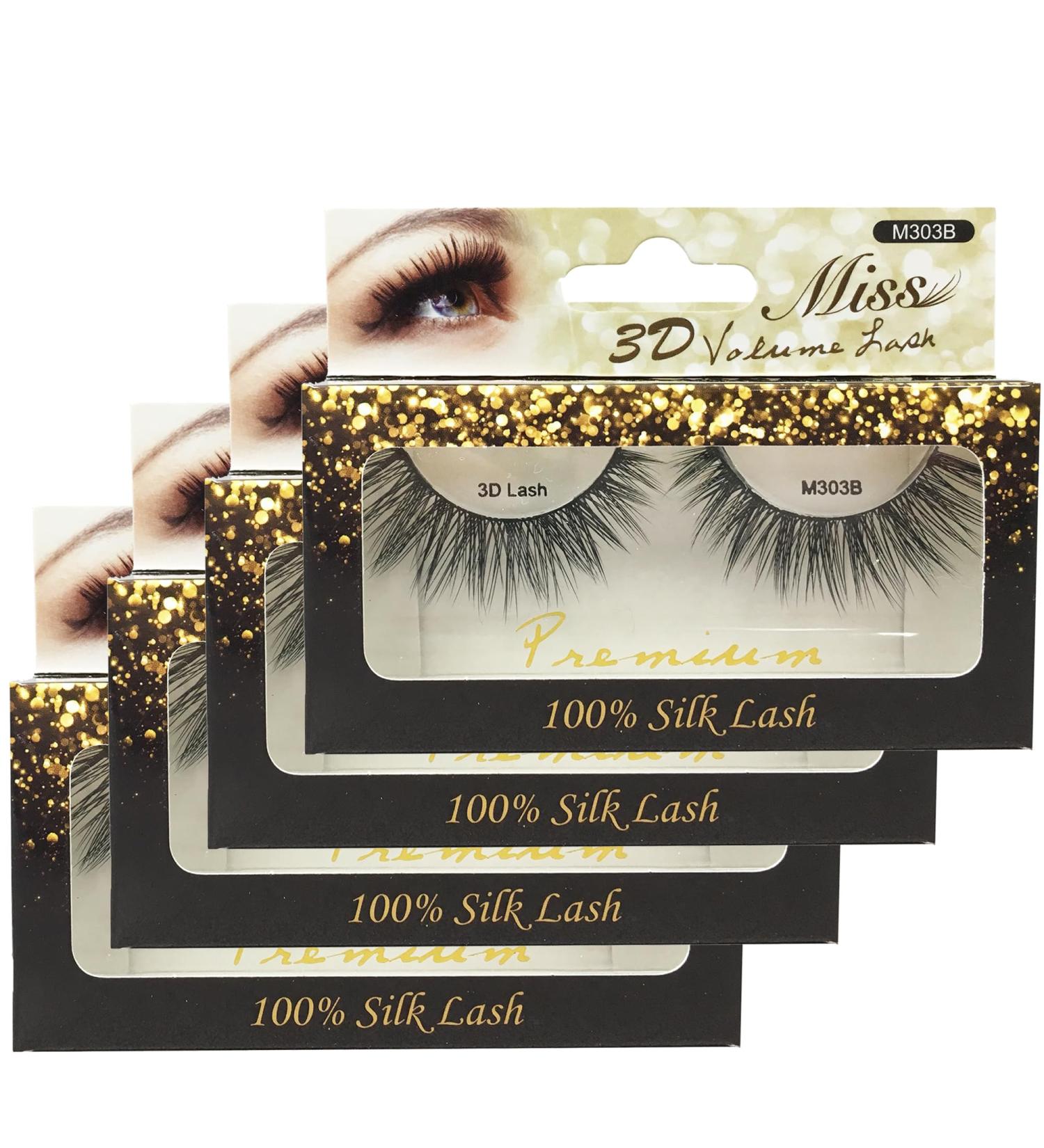 4 Pairs Miss Lash 100% Handmade Tapered 3D Volume Lashes M303B - Premium Quality Eyelash Extensions for Stunning Looks - Buy Online on GoSupps.com