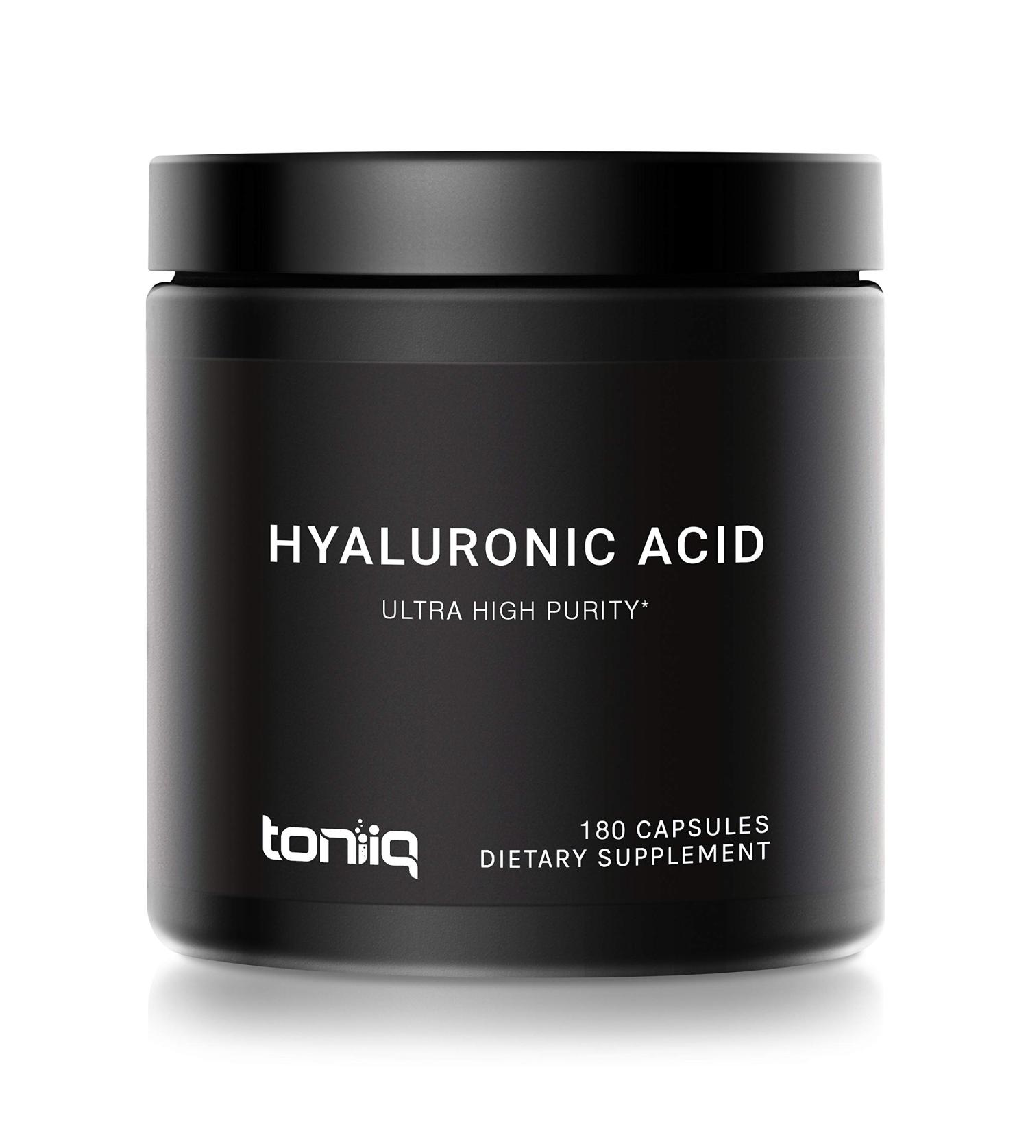 Toniiq Ultra High Purity Hyaluronic Acid with Vitamin C - 180 Capsules for Skin Hydration & Health - Buy Online on GoSupps.com