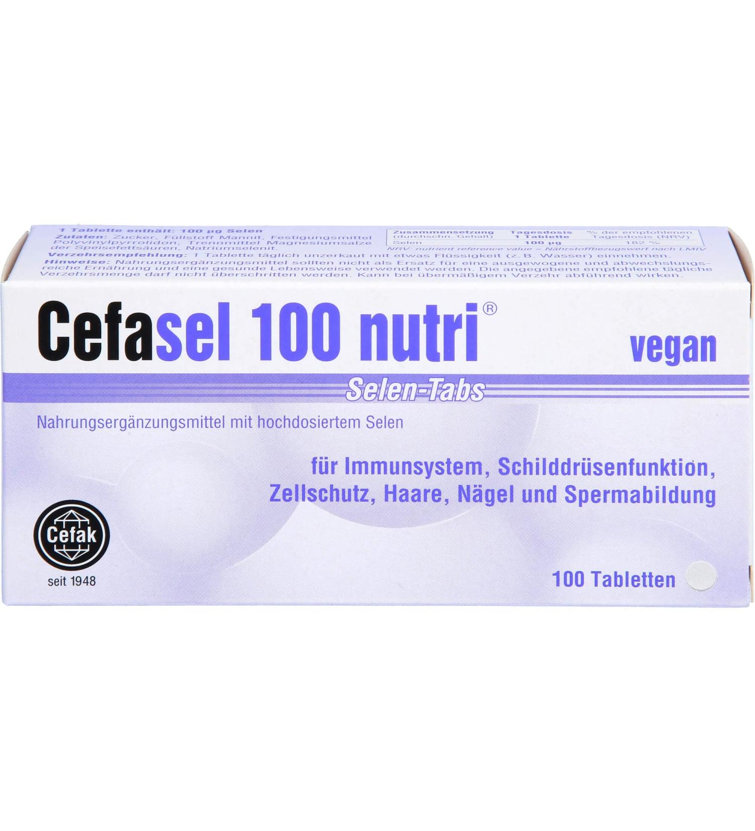 Cefasel 100 Nutri Selenium Tablets - 100 Count | Premium Antioxidant Support | Buy Internationally - Buy Online on GoSupps.com