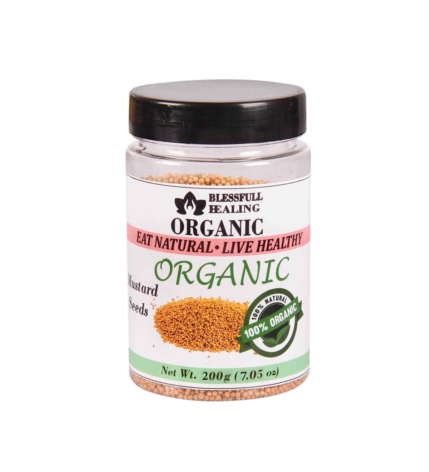 Blessfull Healing Organic Mustard Seeds 200 Gram Airtight Container (Packing May Vary) 200 Gram 7.05 oz - Buy Online on GoSupps.com