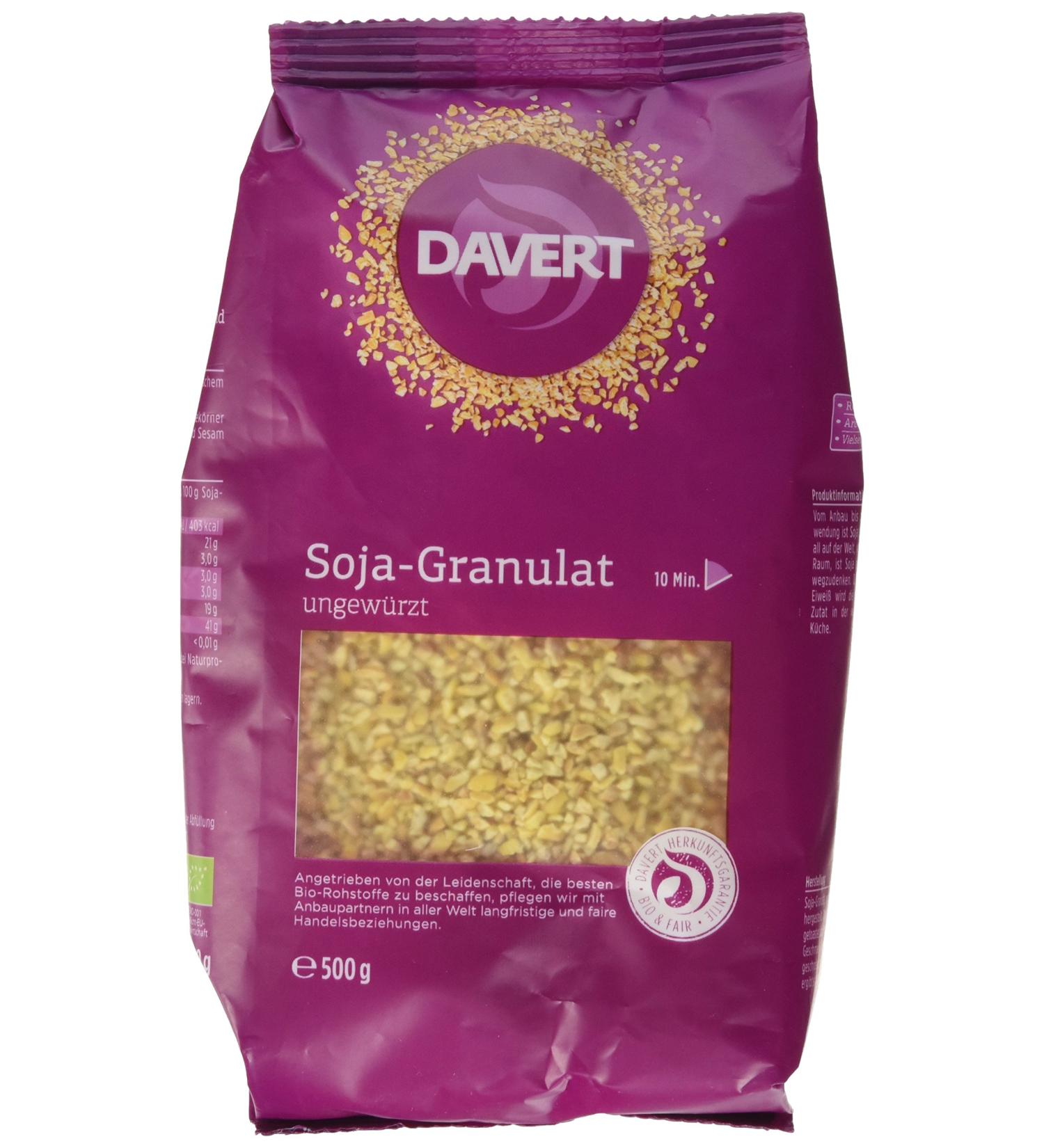 Buy Davert Organic Soy Granulate (500g) - High-Quality Plant-Based Protein for International Shipping - Buy Online on GoSupps.com
