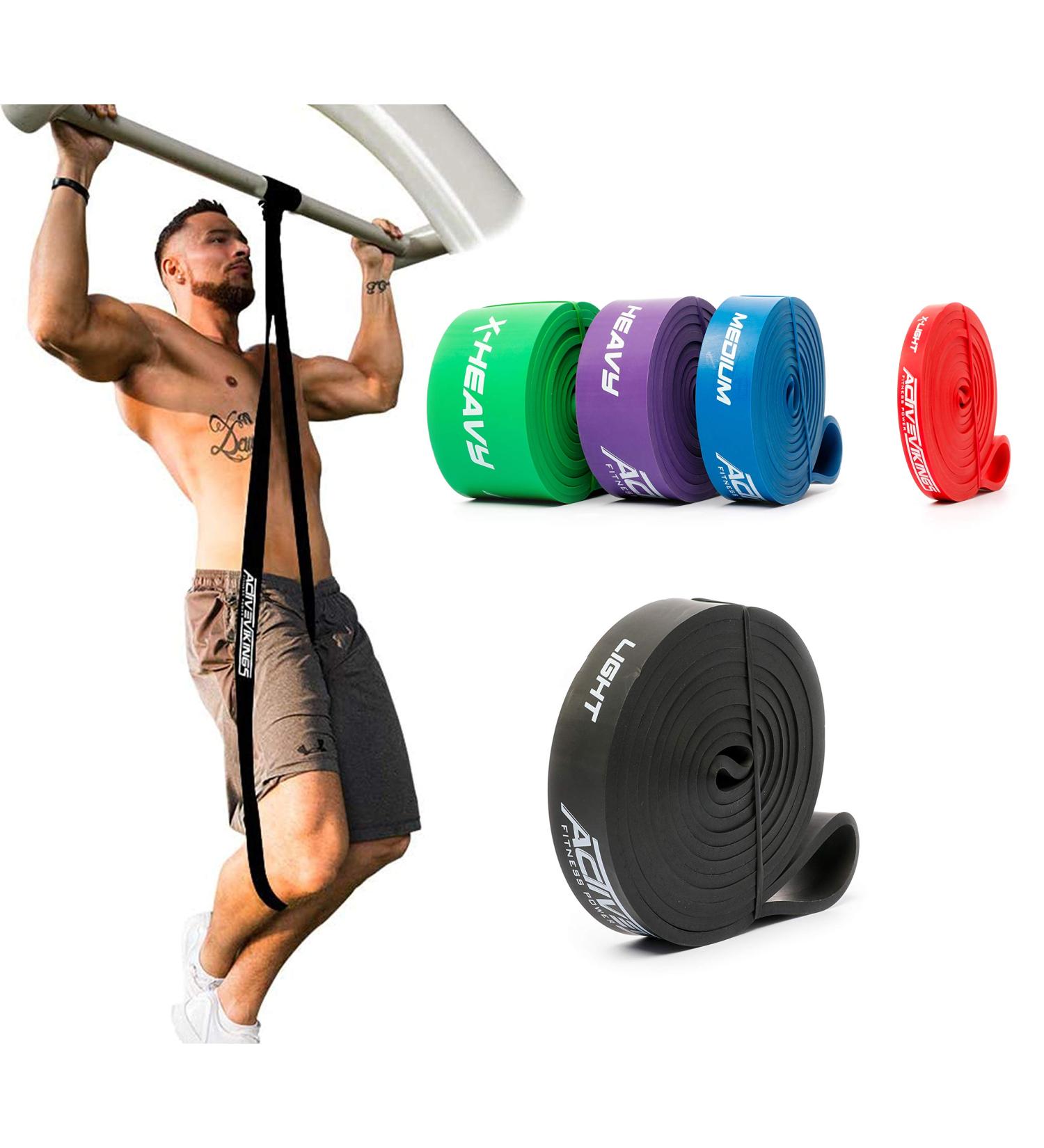 Activevikings Pull-Up Fitness Bands - Perfect for Muscle Building CrossFit & Calisthenics | Black Light Resistance Tapes - Buy Online on GoSupps.com