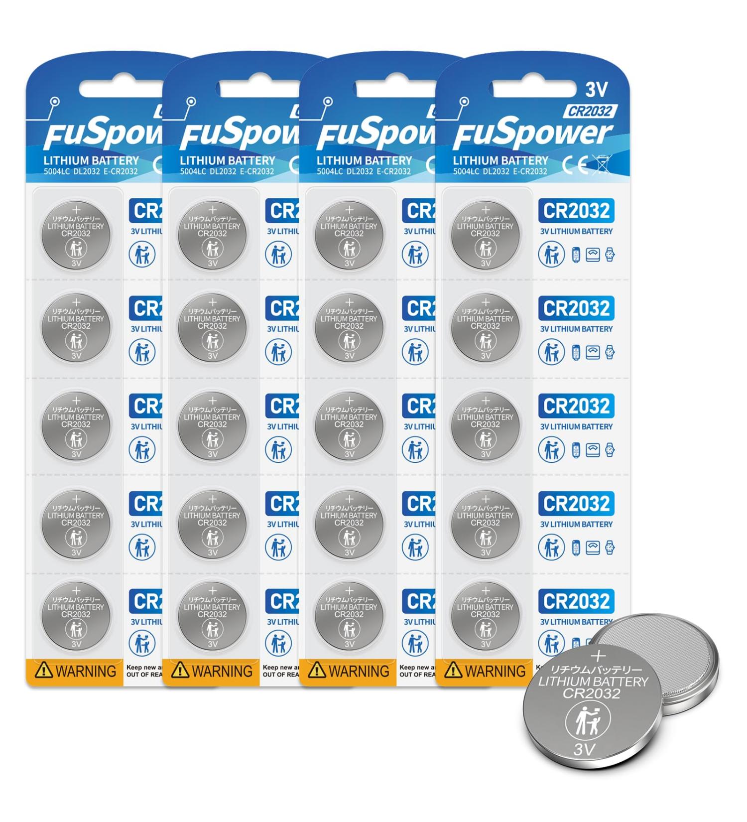 CR2032 3V Button Cell Lithium Battery ECR2032 DL2032 Coin Cell CR 2032 Batteries for AirTag Car Keys Scales Dog Collars Garage Door Remote Thermometer 20pcs - Buy Online on GoSupps.com
