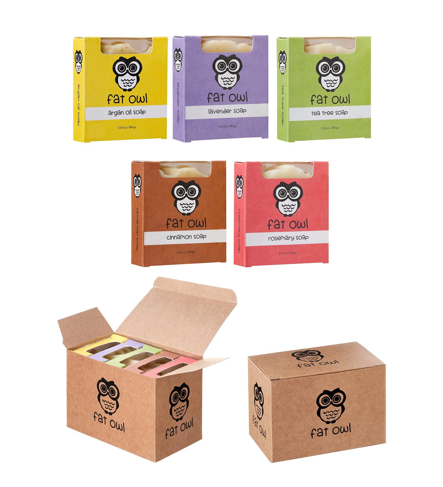 Handmade Organic Soap Bars | Palm Oil Free Cold Pressed Fragrance Free | 3.5 oz Natural Body Soap for Men & Women - Argan Lavender Tea Tree Cinnamon Rosemary - Buy Online on GoSupps.com